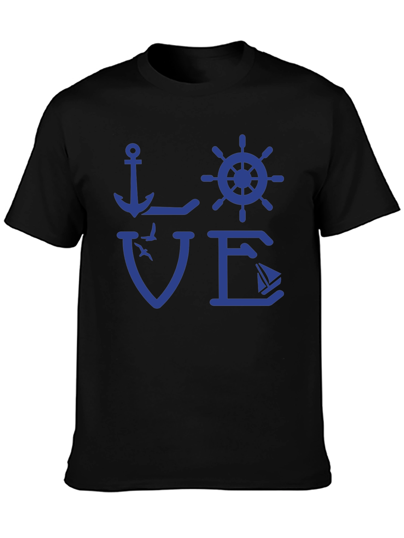 Nautical Love T-Shirt - Anchor Wheel Sailboat Design