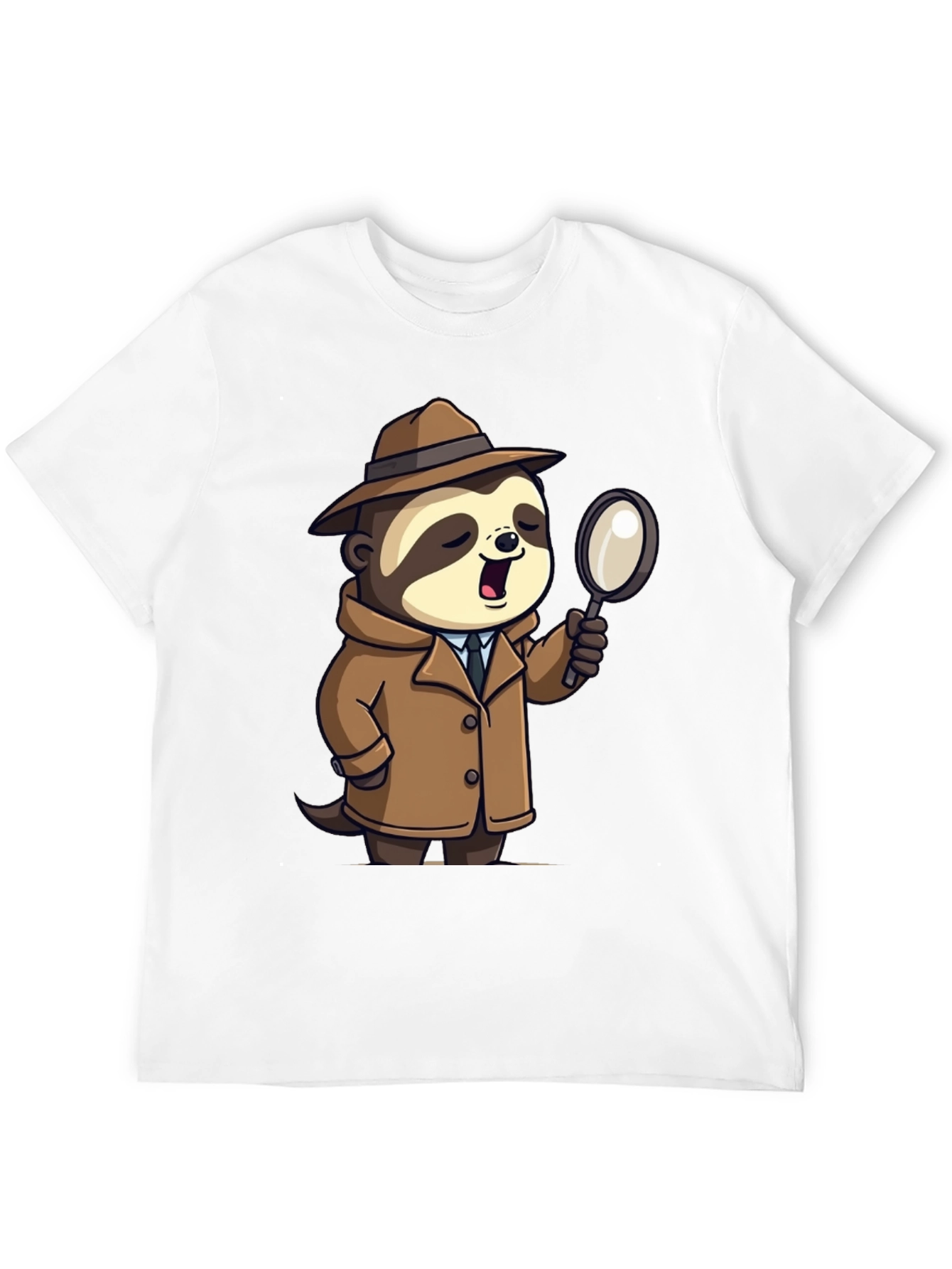 Detective Sloth Graphic Tee - Sleuth in Style!