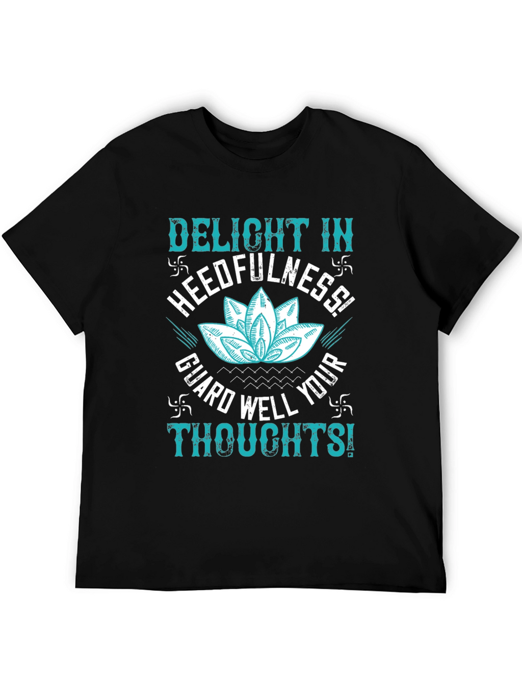 Mindful Thoughts Graphic Tee - Black Cotton T-Shirt