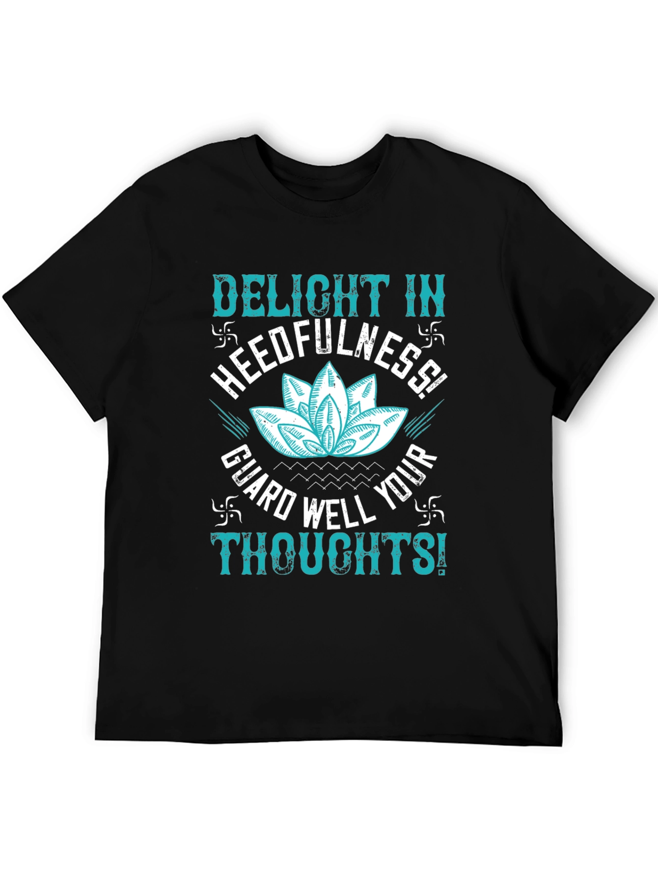 Mindful Thoughts Graphic Tee - Black Cotton T-Shirt