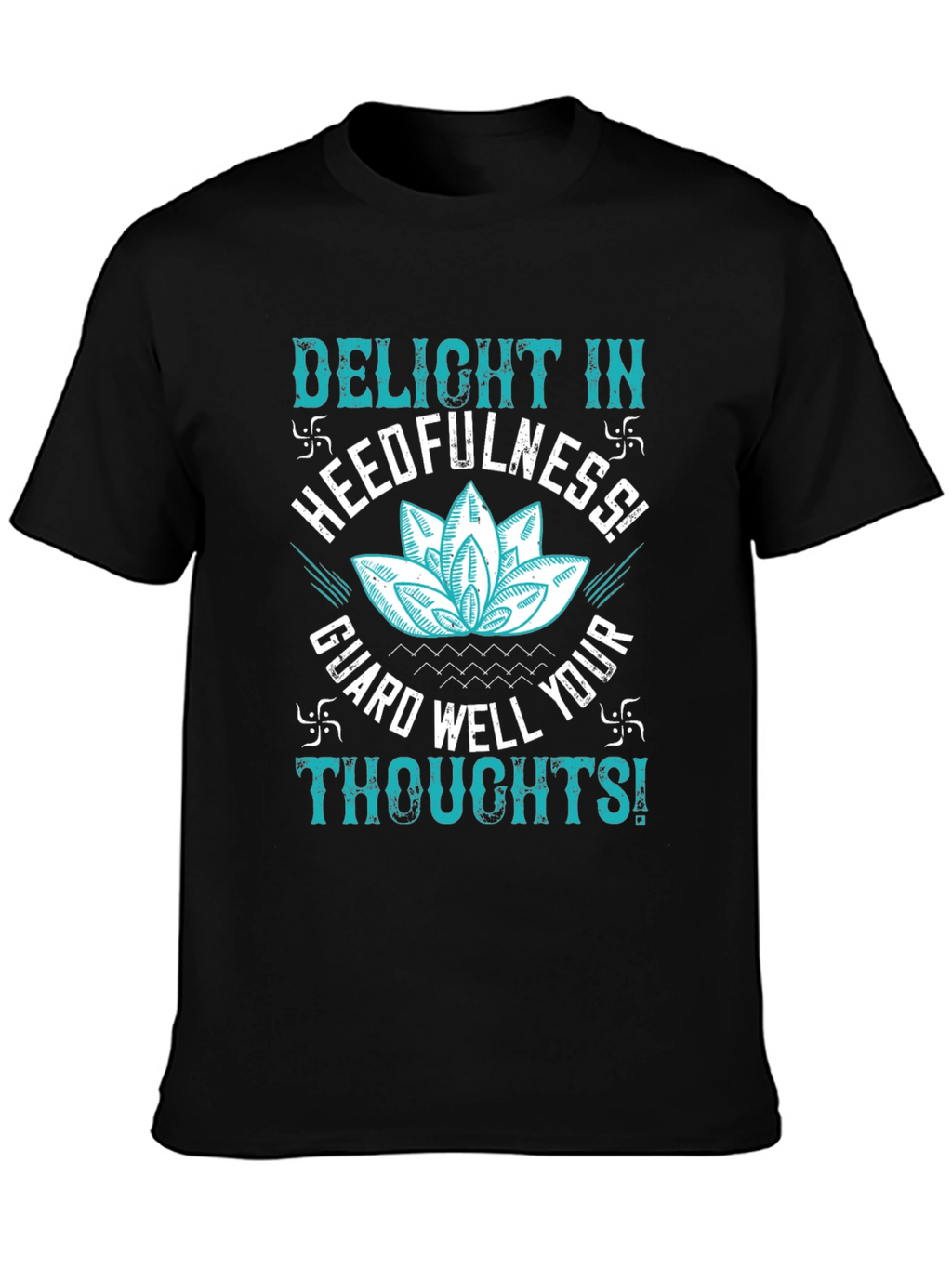 Mindful Thoughts Graphic Tee - Black Cotton T-Shirt