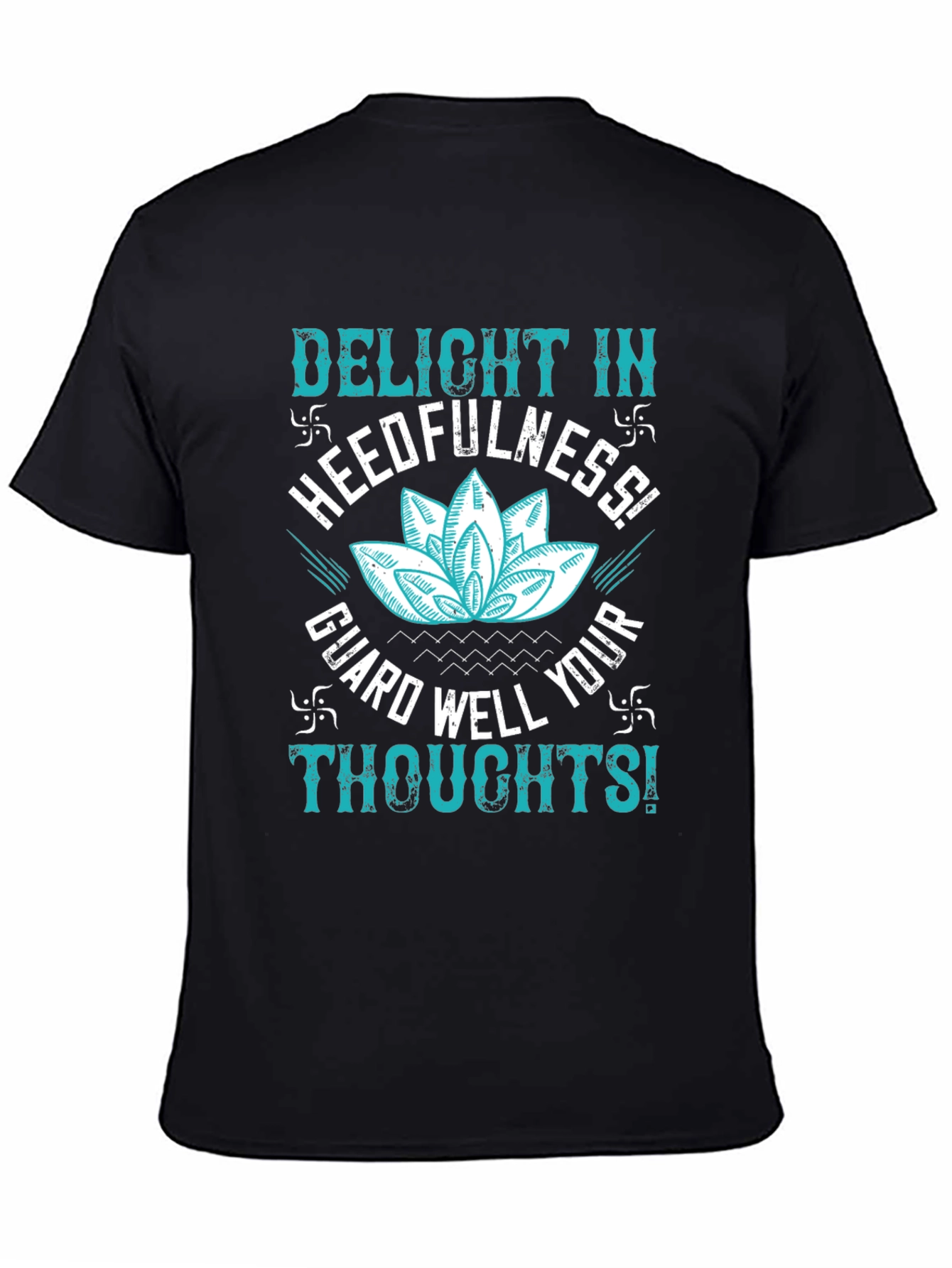 Mindful Thoughts Graphic Tee - Black Cotton T-Shirt