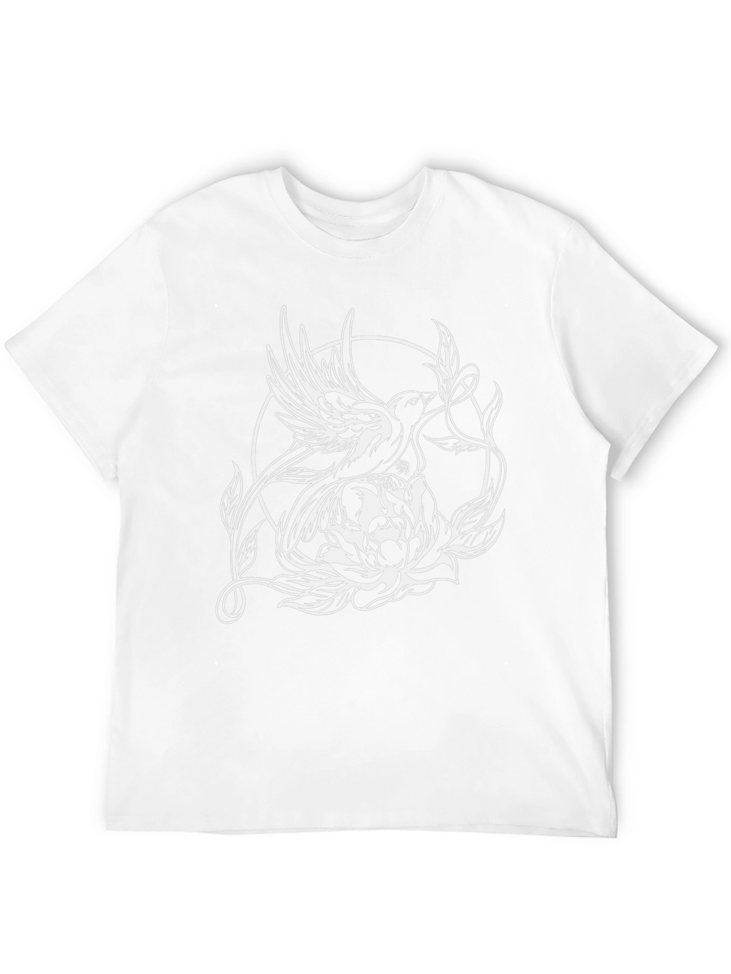 Bird & Flower Graphic Tee - Black