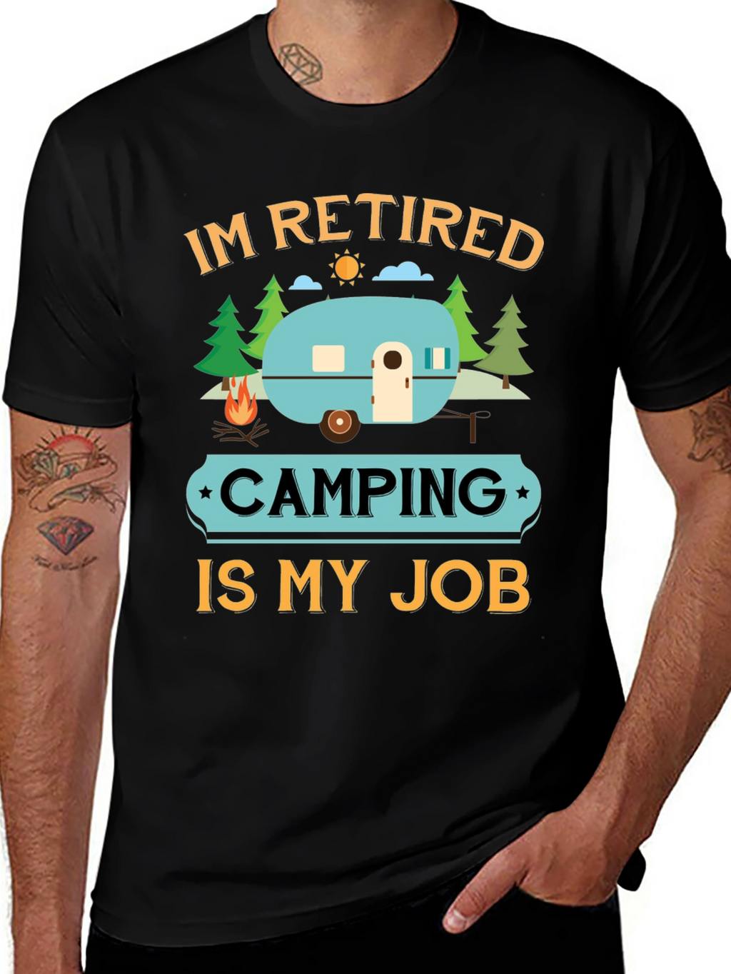 Retired Camping Job Graphic Tee