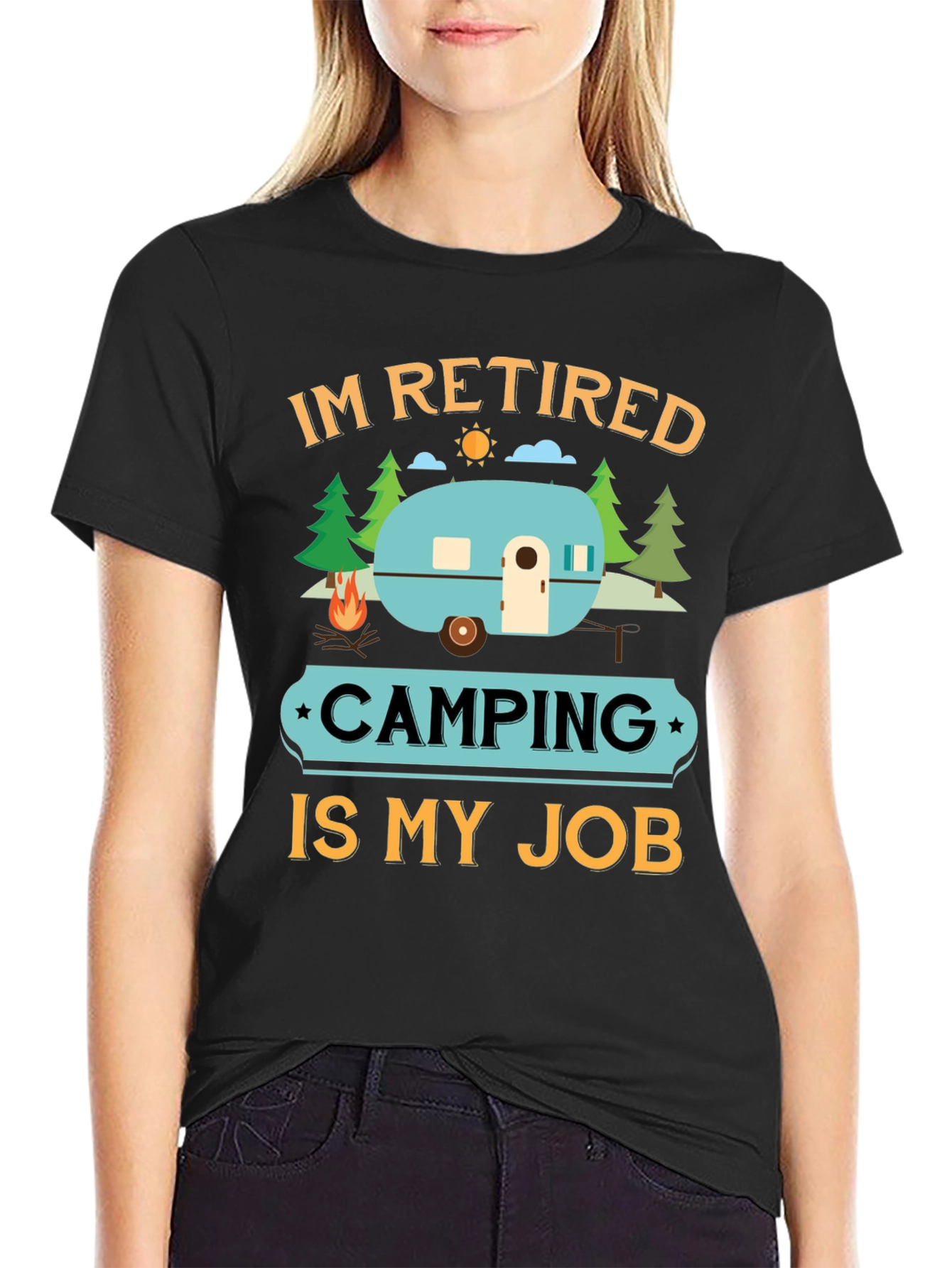 Retired Camping Job Graphic Tee