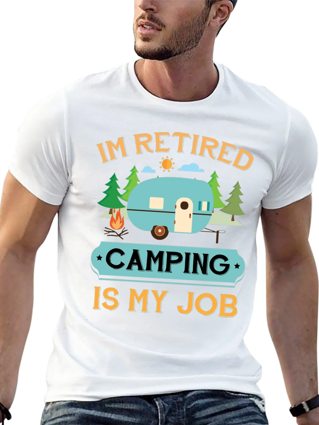 Retired Camping Job Graphic Tee