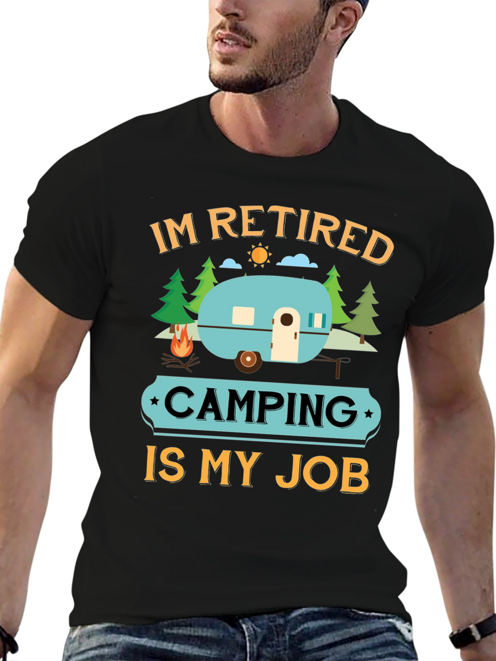 Retired Camping Job Graphic Tee