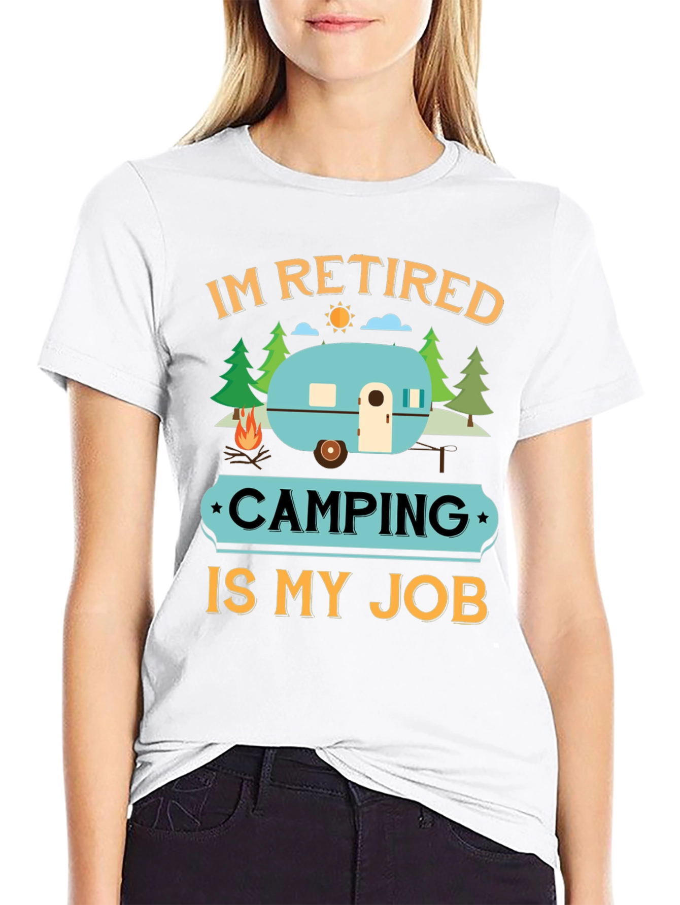 Retired Camping Job Graphic Tee