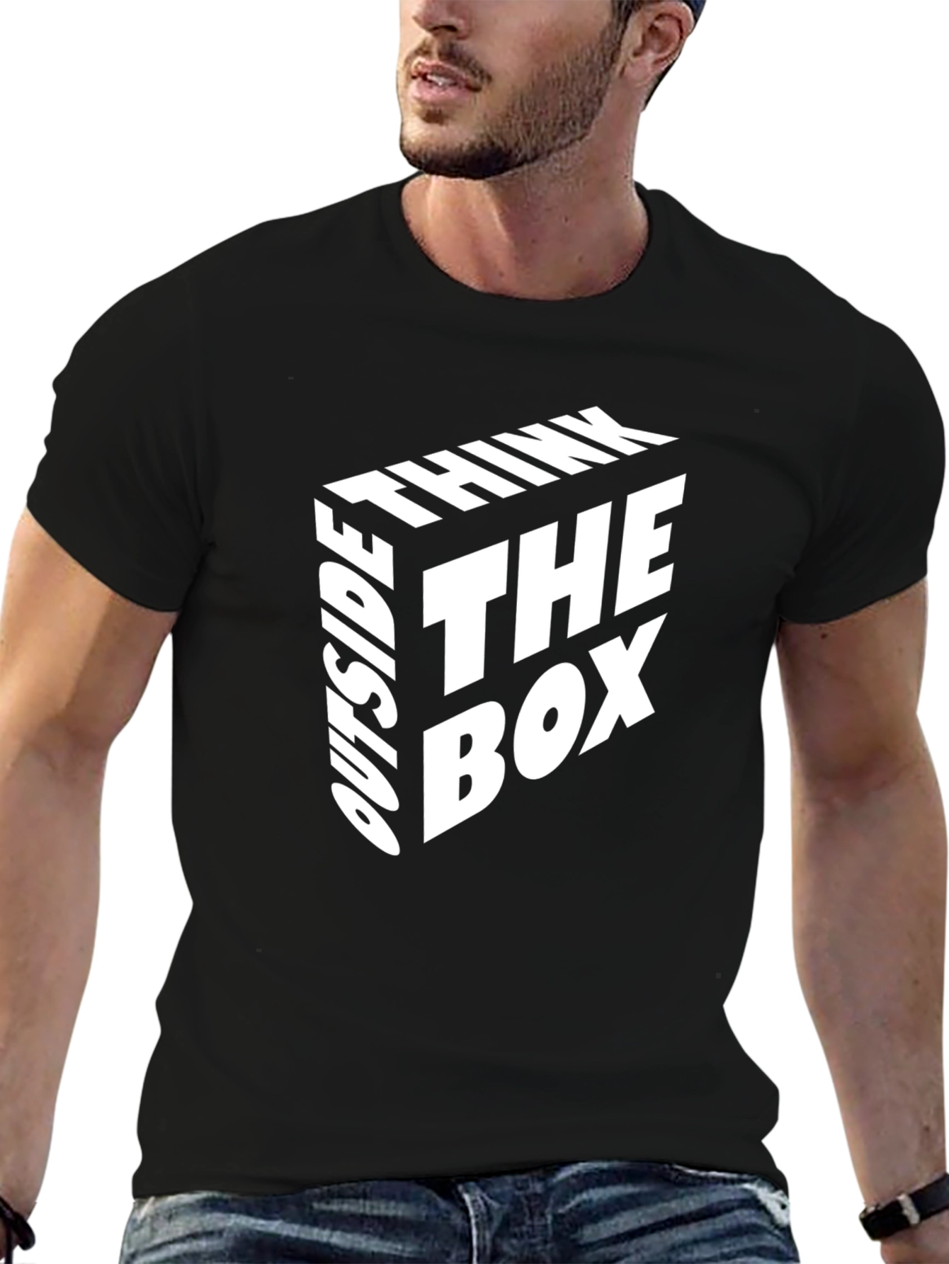 Think Outside the Box Graphic Tee - Black