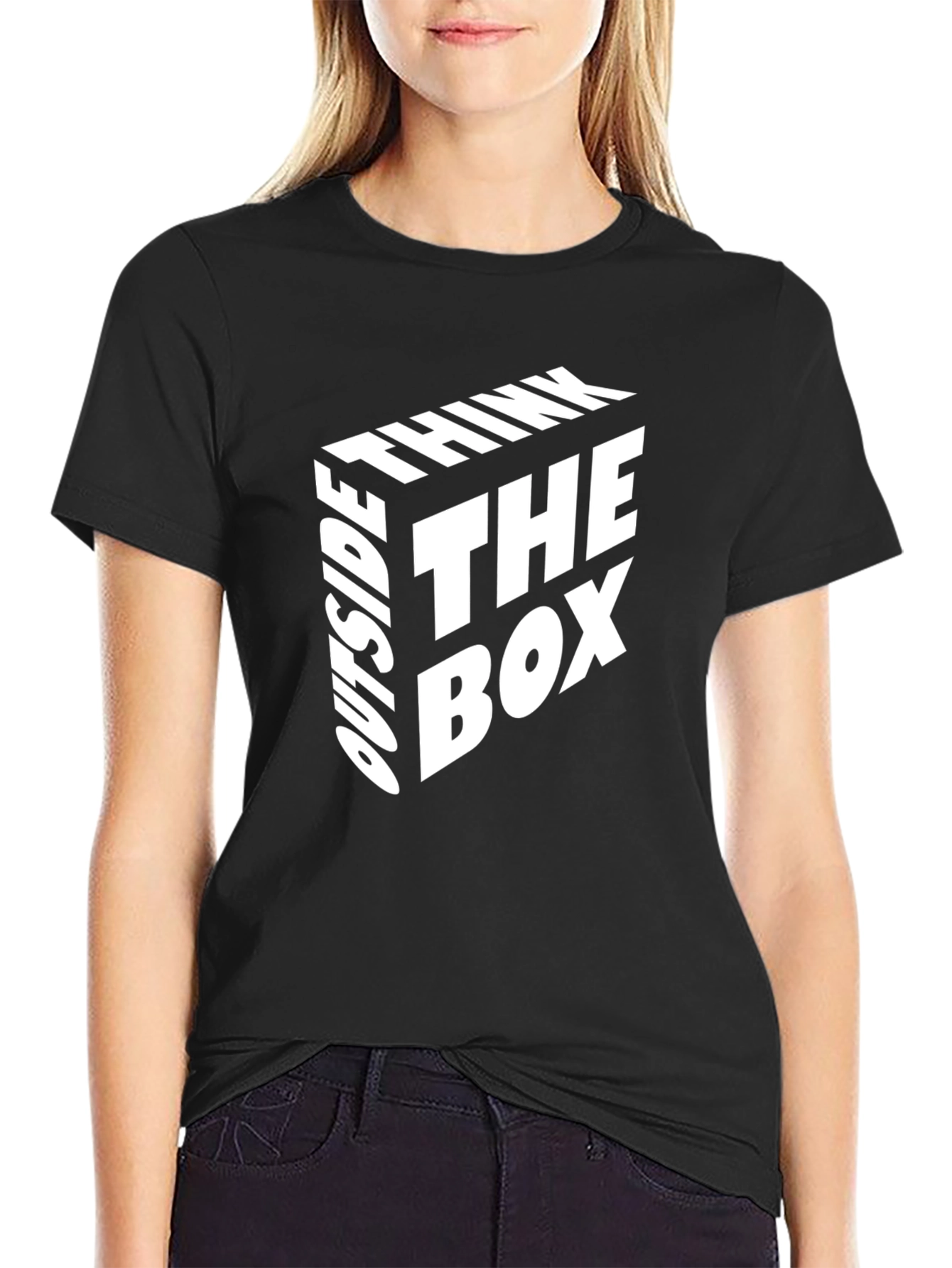 Think Outside the Box Graphic Tee - Black