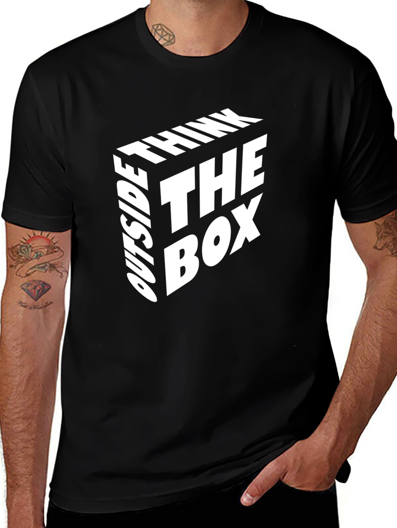 Think Outside the Box Graphic Tee - Black