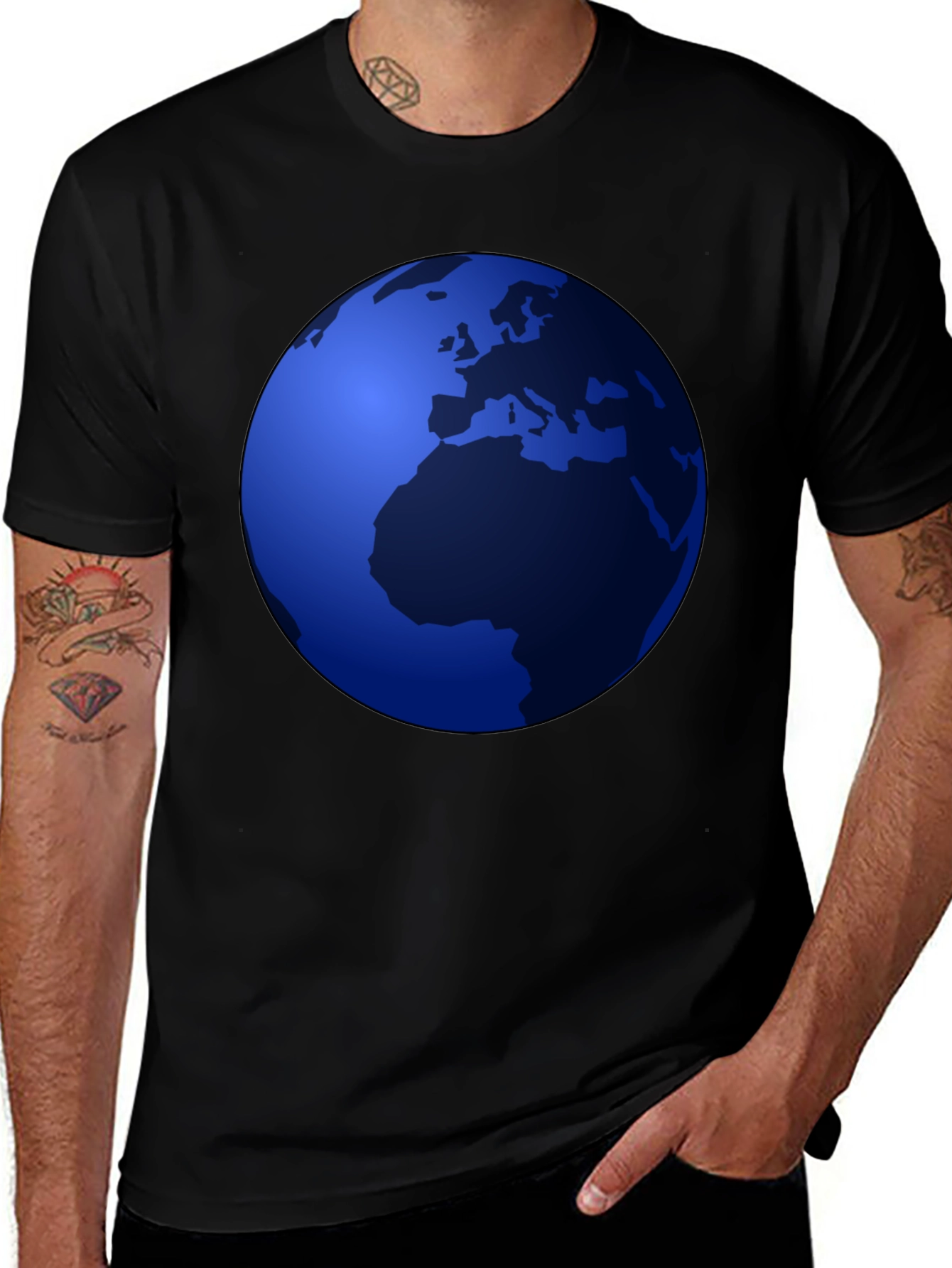 Earth Graphic Black T-Shirt - Show Your Love For Our Planet!