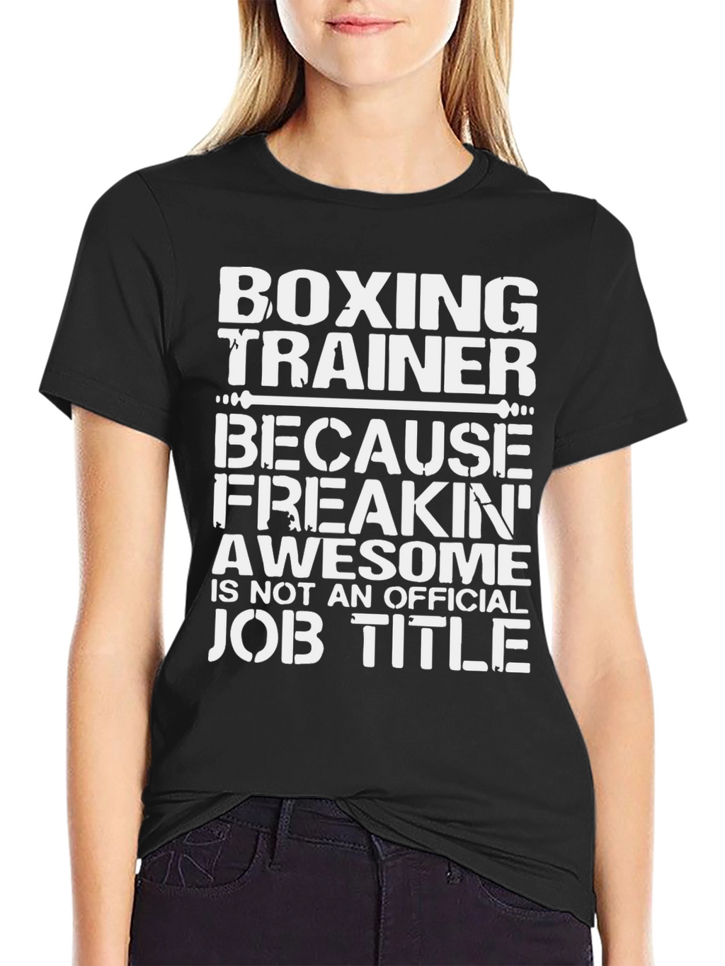 Boxing Trainer Awesome Job Title Black T-Shirt