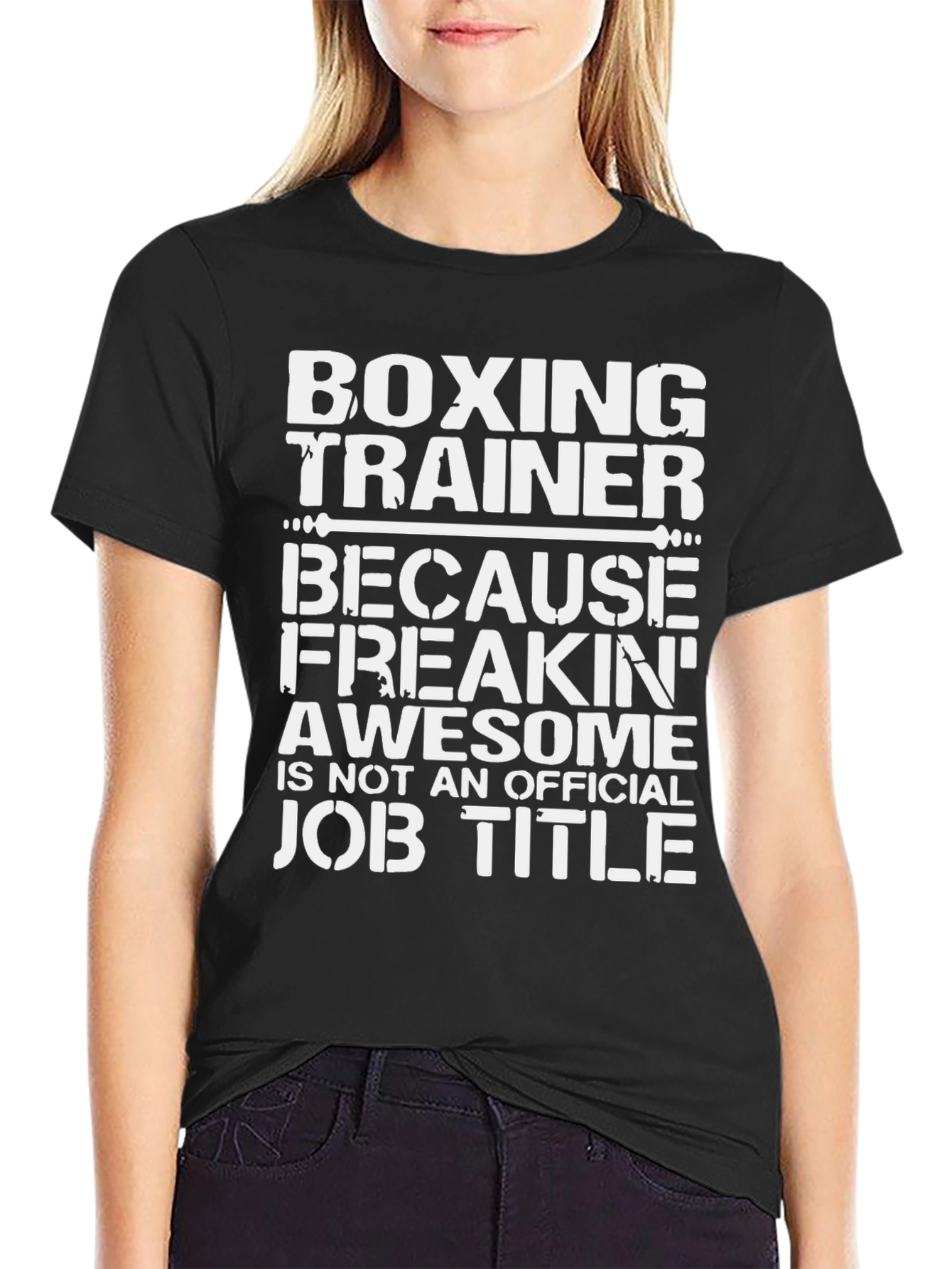 Boxing Trainer Awesome Job Title Black T-Shirt