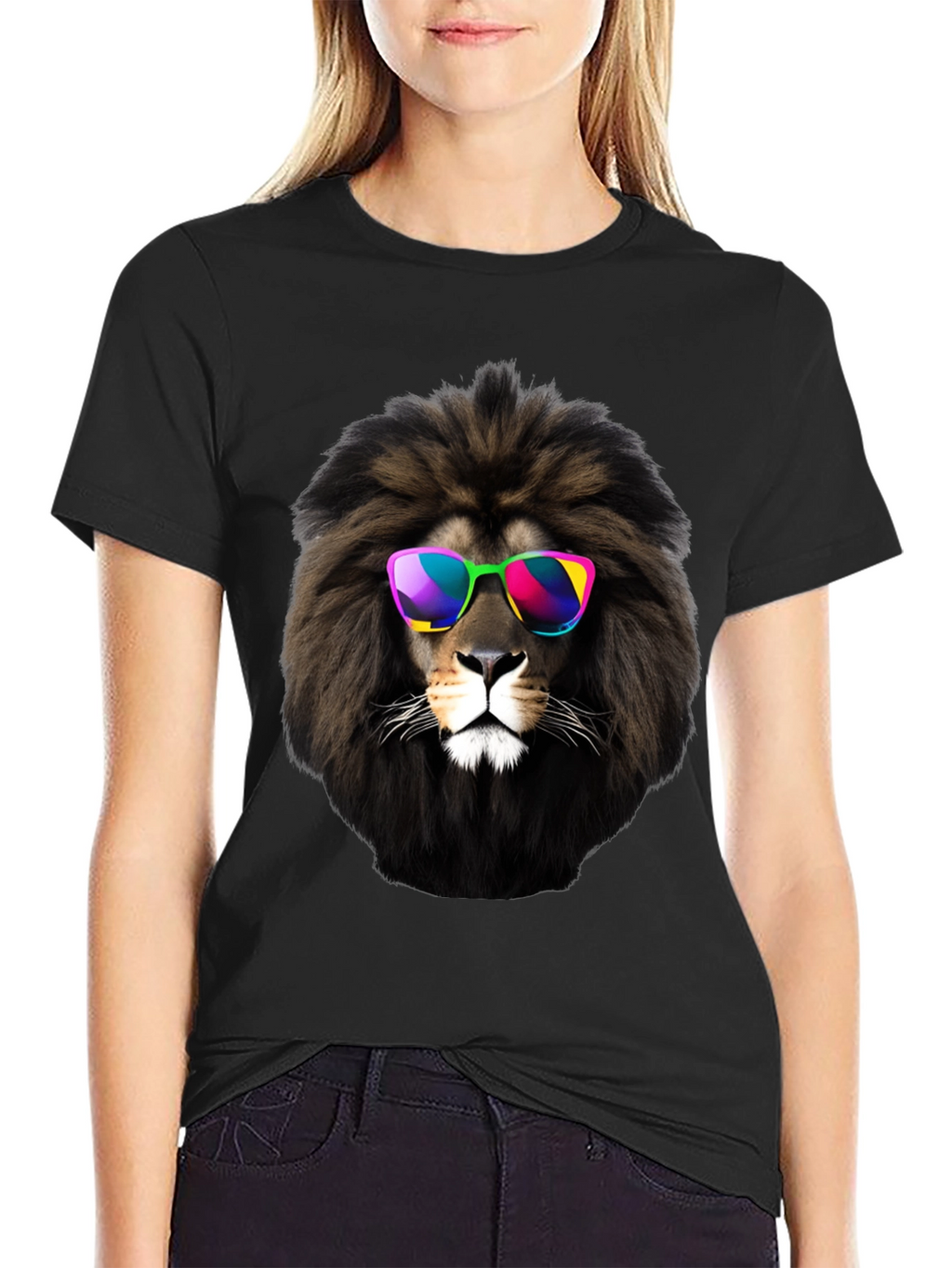 Cool Lion Graphic Tee - Mens Black T-Shirt