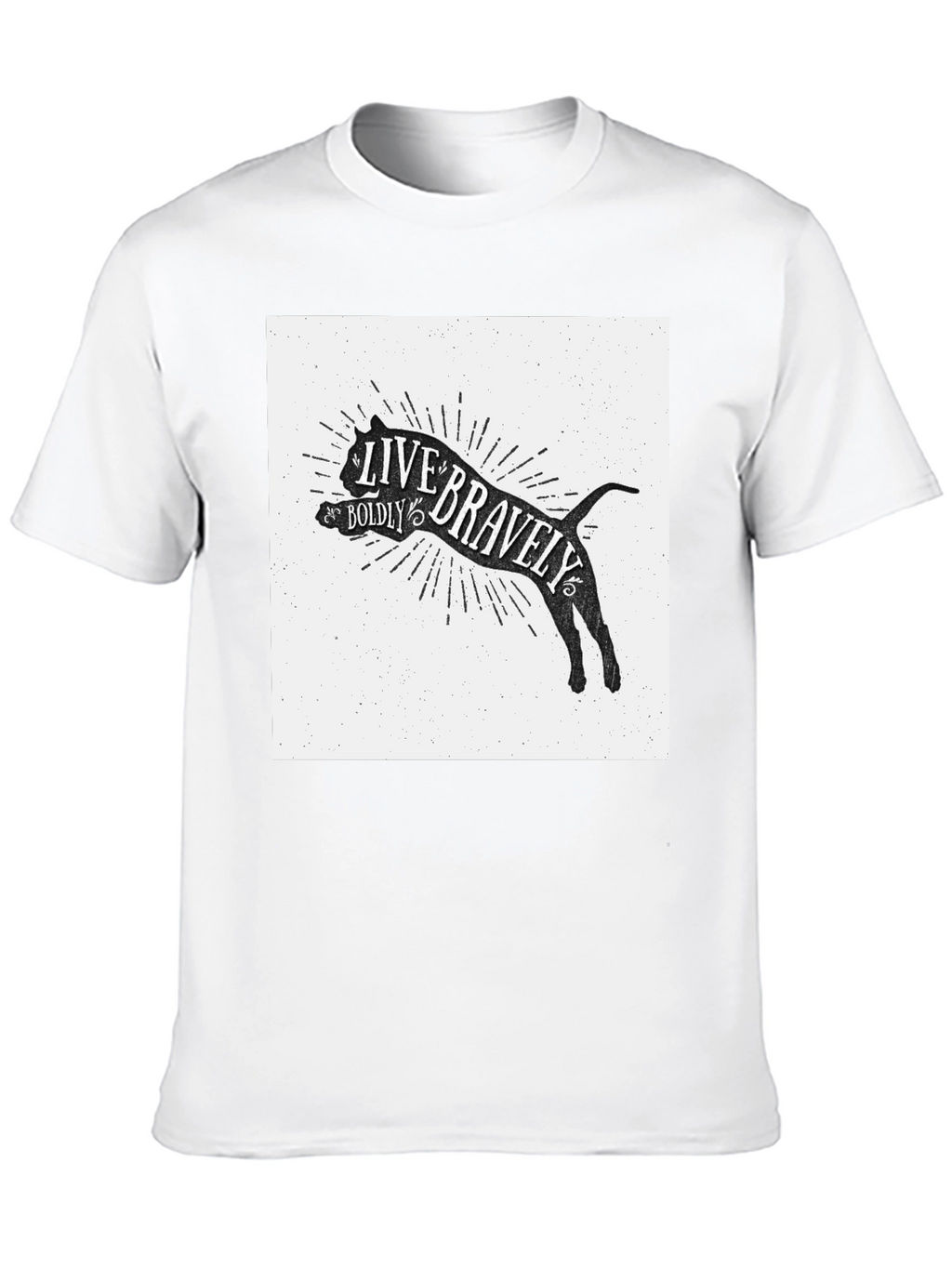 Live Bravely Boldly T-Shirt - Black Crew Neck