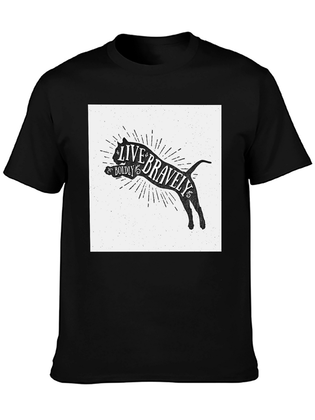 Live Bravely Boldly T-Shirt - Black Crew Neck