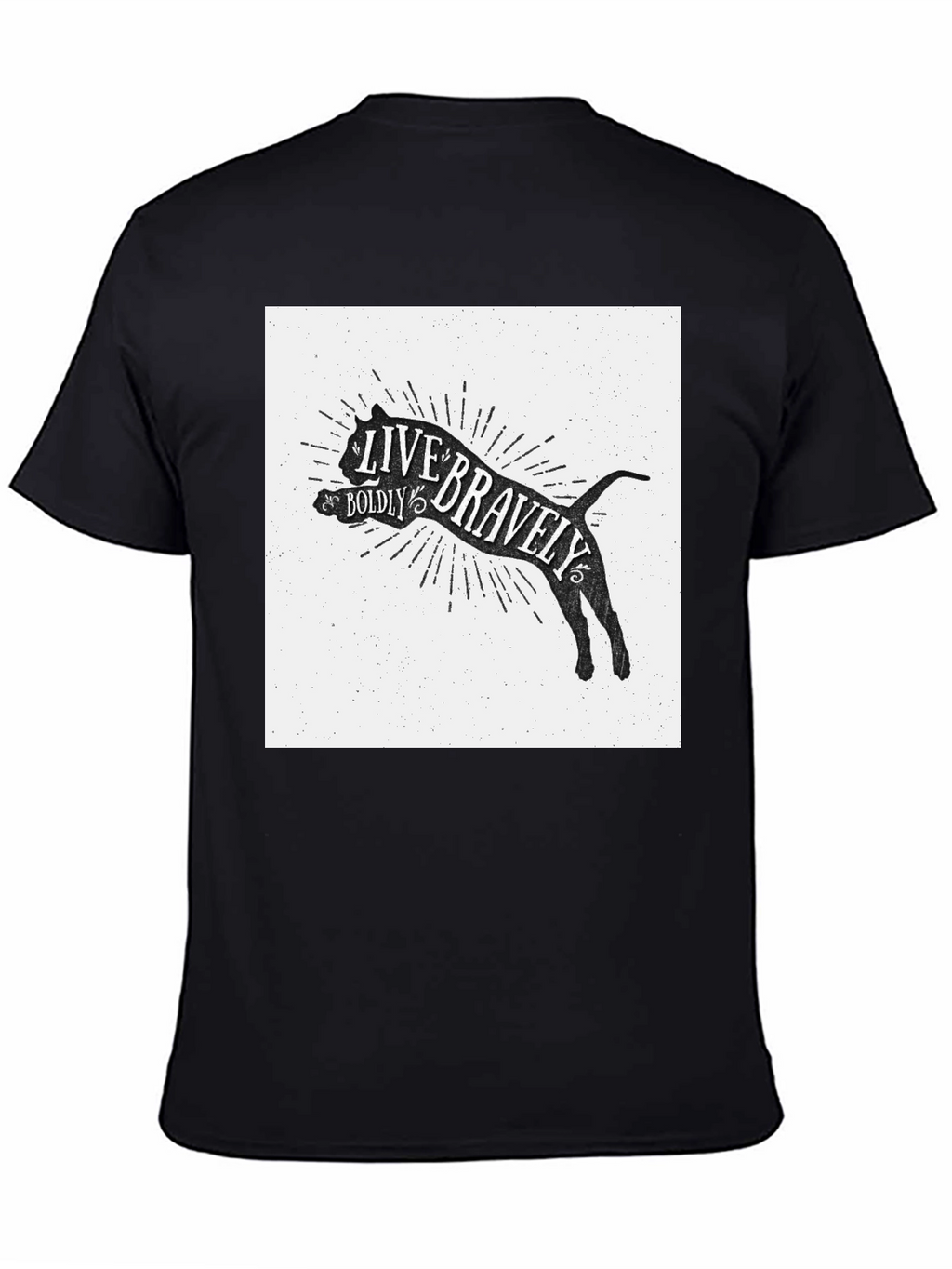 Live Bravely Boldly T-Shirt - Black Crew Neck