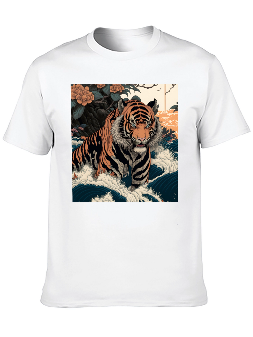 Tiger Wave Graphic Tee - Mens Black T-Shirt