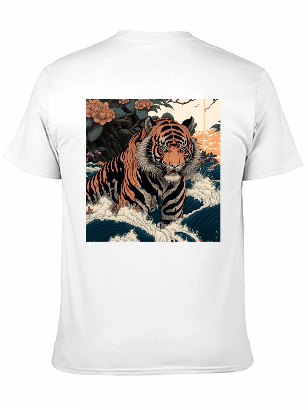 Tiger Wave Graphic Tee - Mens Black T-Shirt