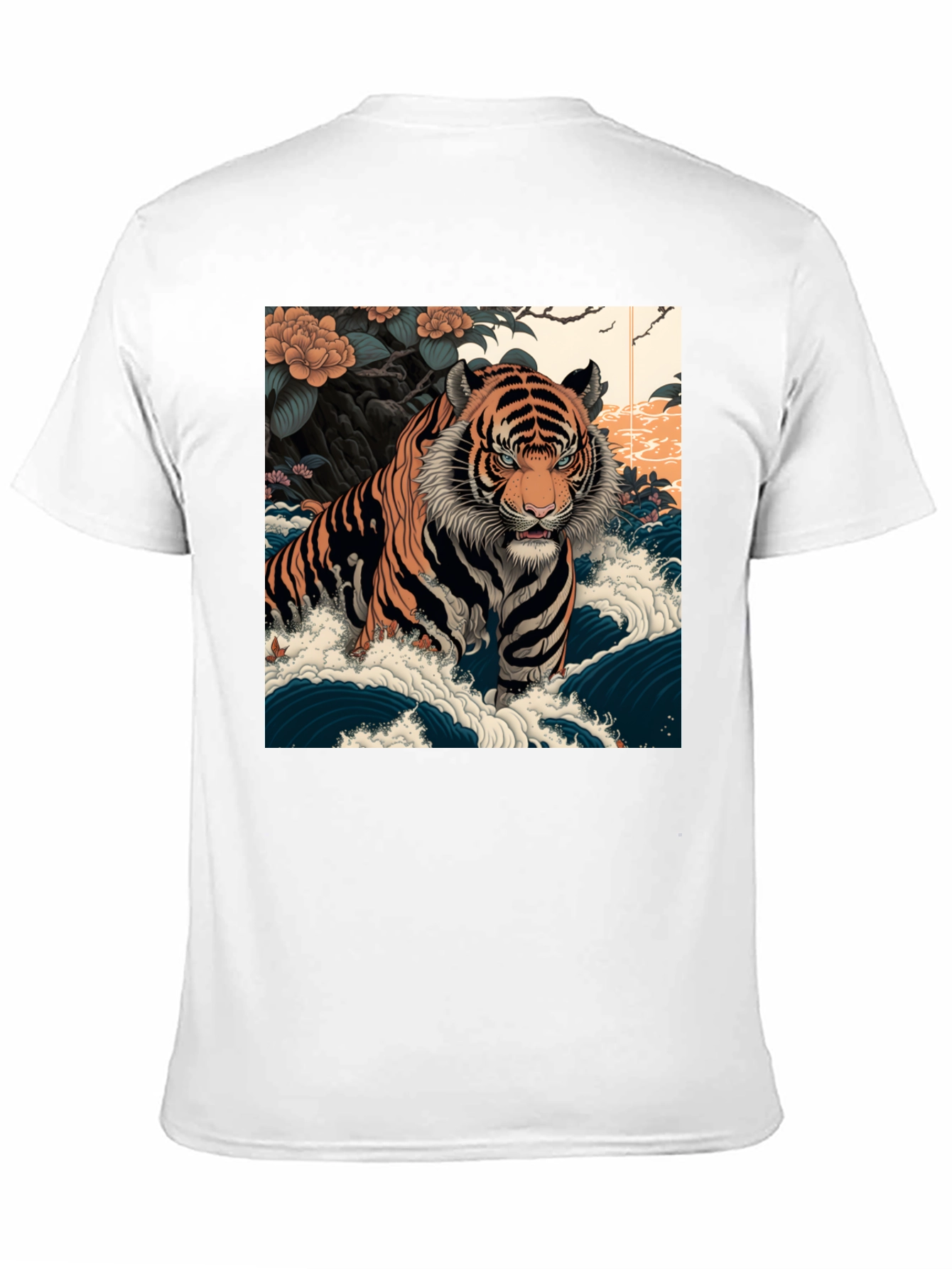 Tiger Wave Graphic Tee - Mens Black T-Shirt