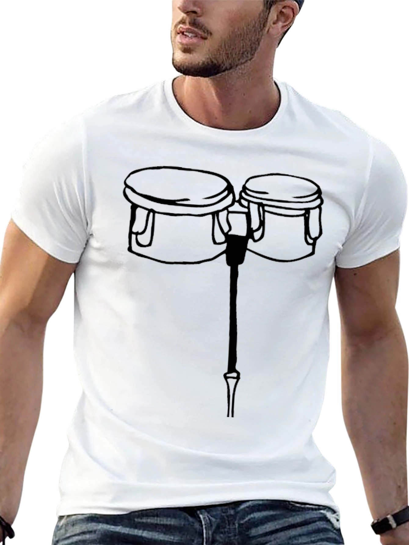 Bongo Drum Graphic Tee - Black T-Shirt