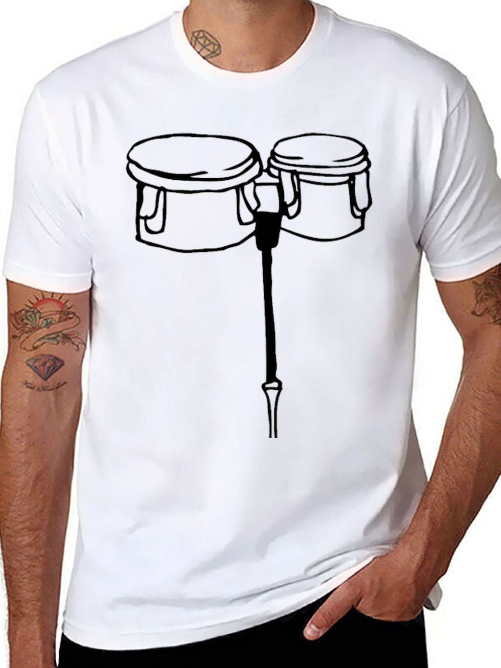 Bongo Drum Graphic Tee - Black T-Shirt