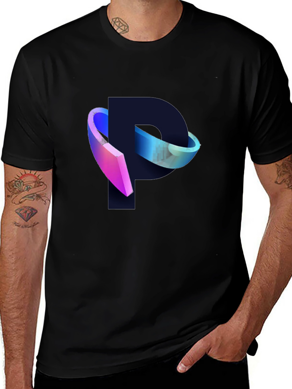 Modern P Logo Black T-Shirt