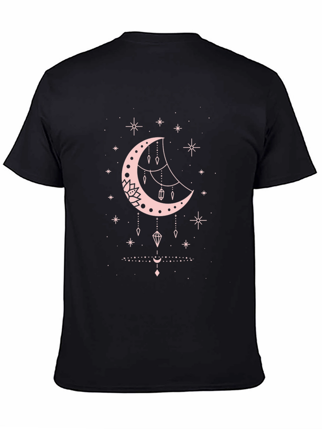 Celestial Moon Graphic Tee - Black