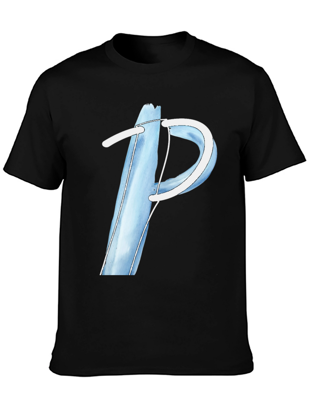 Blue Letter P Graphic Tee - Soft Cotton Blend