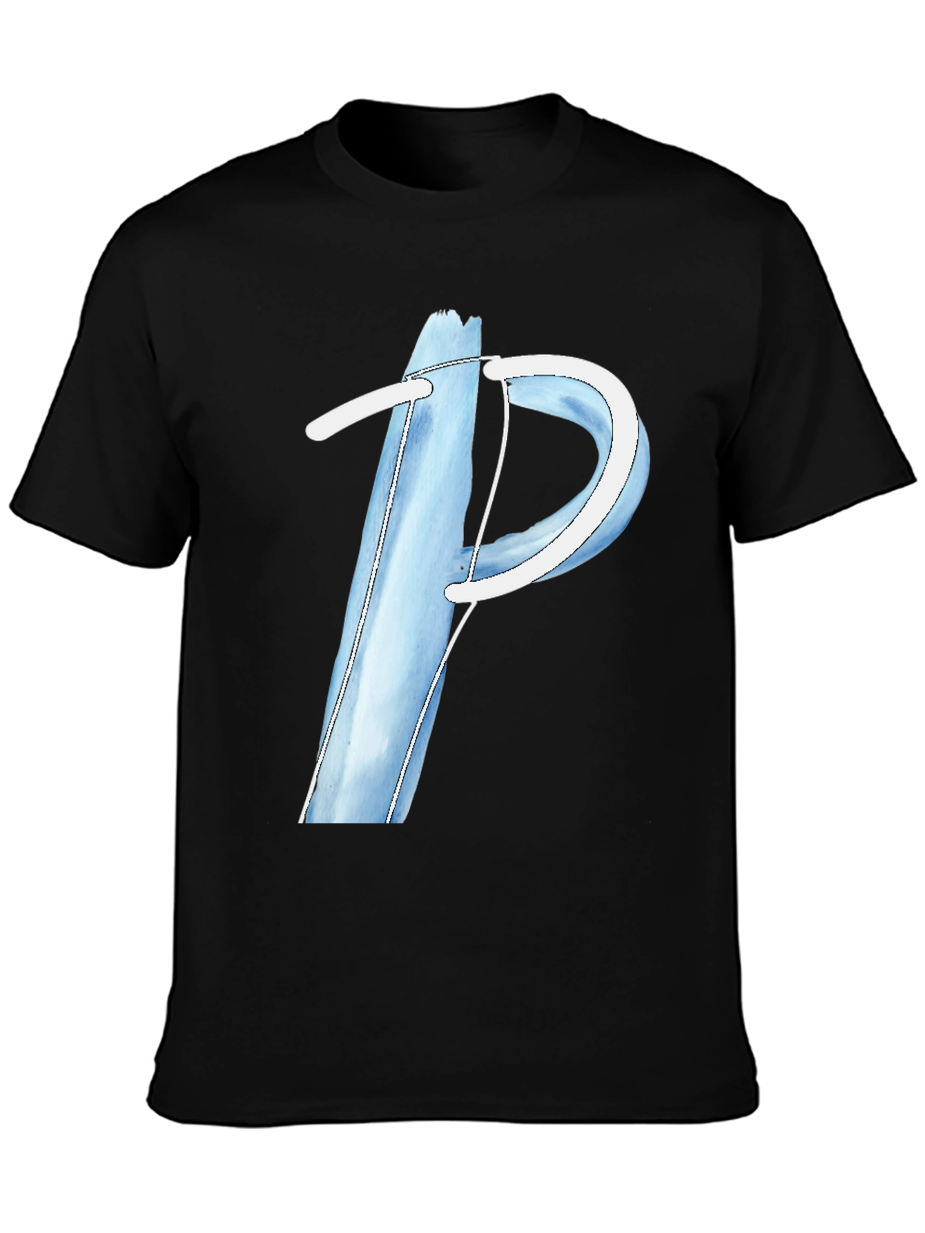 Blue Letter P Graphic Tee - Soft Cotton Blend