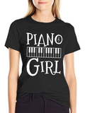 Piano Girl T-Shirt: Music Lover Tee