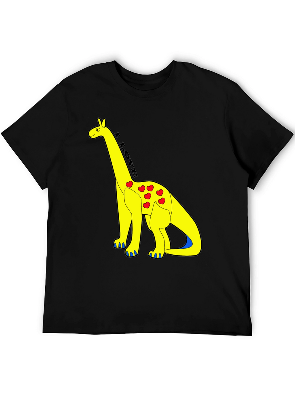 I Love Dinos T-Shirt - Yellow Dino with Hearts