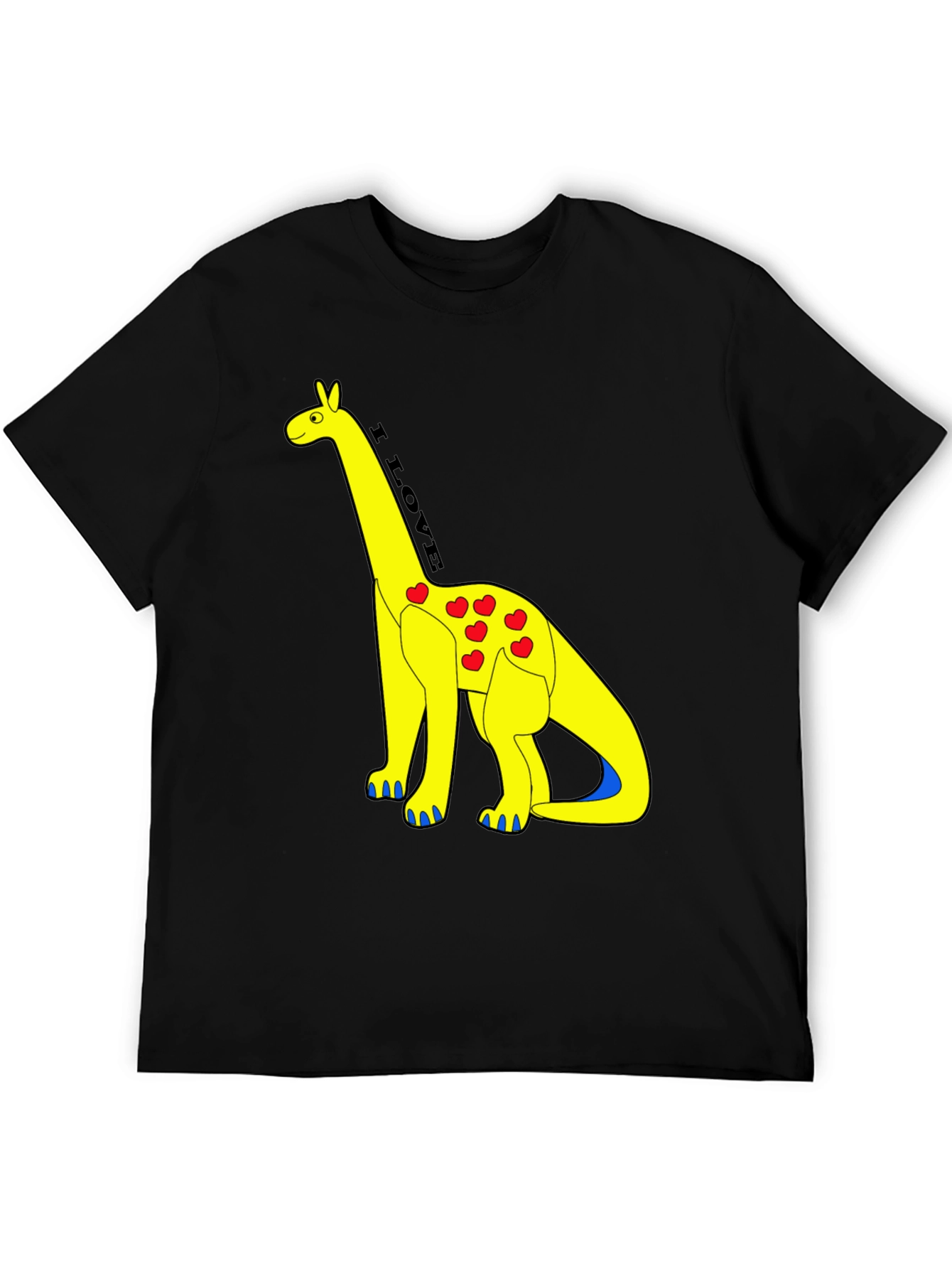 I Love Dinos T-Shirt - Yellow Dino with Hearts