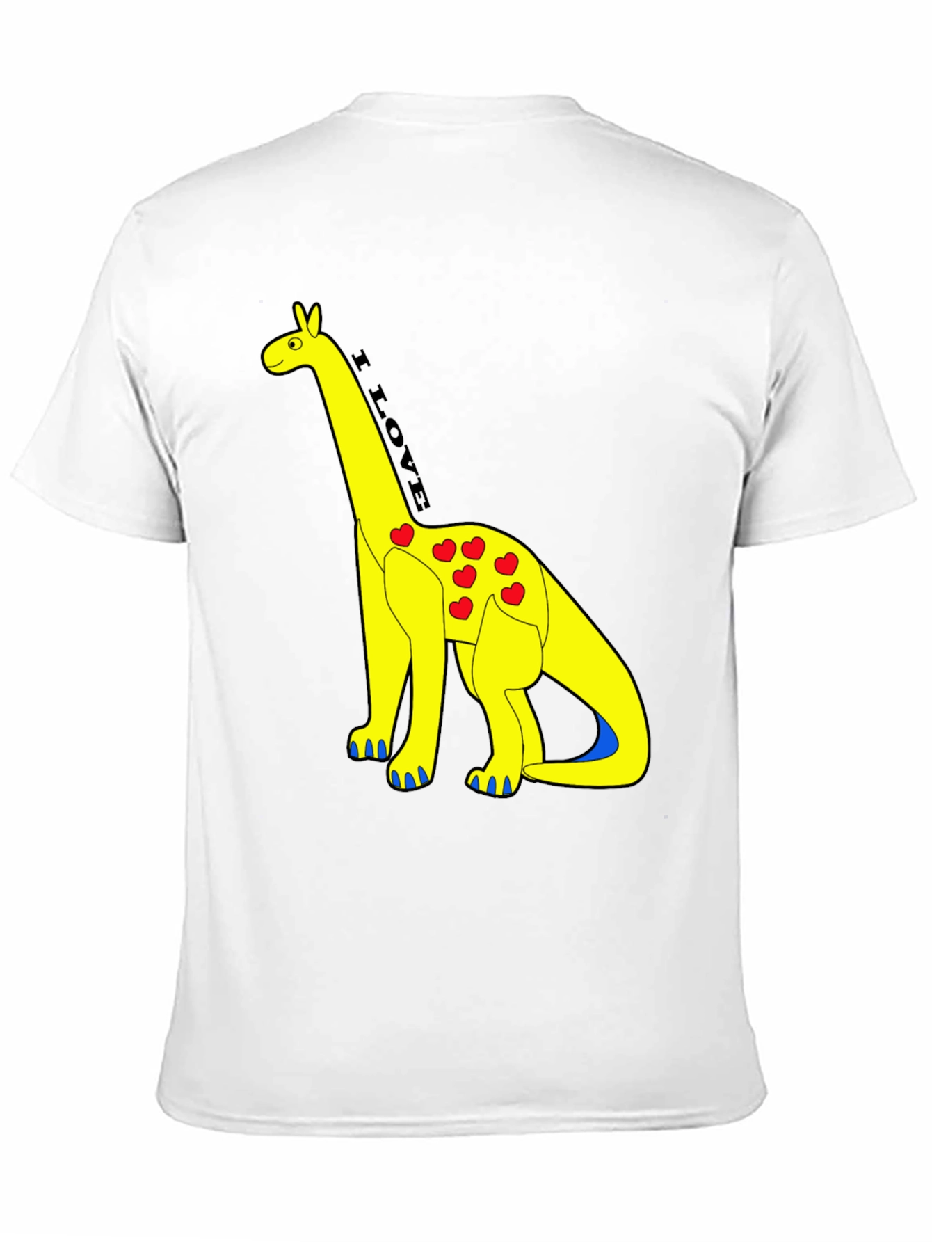 I Love Dinos T-Shirt - Yellow Dino with Hearts