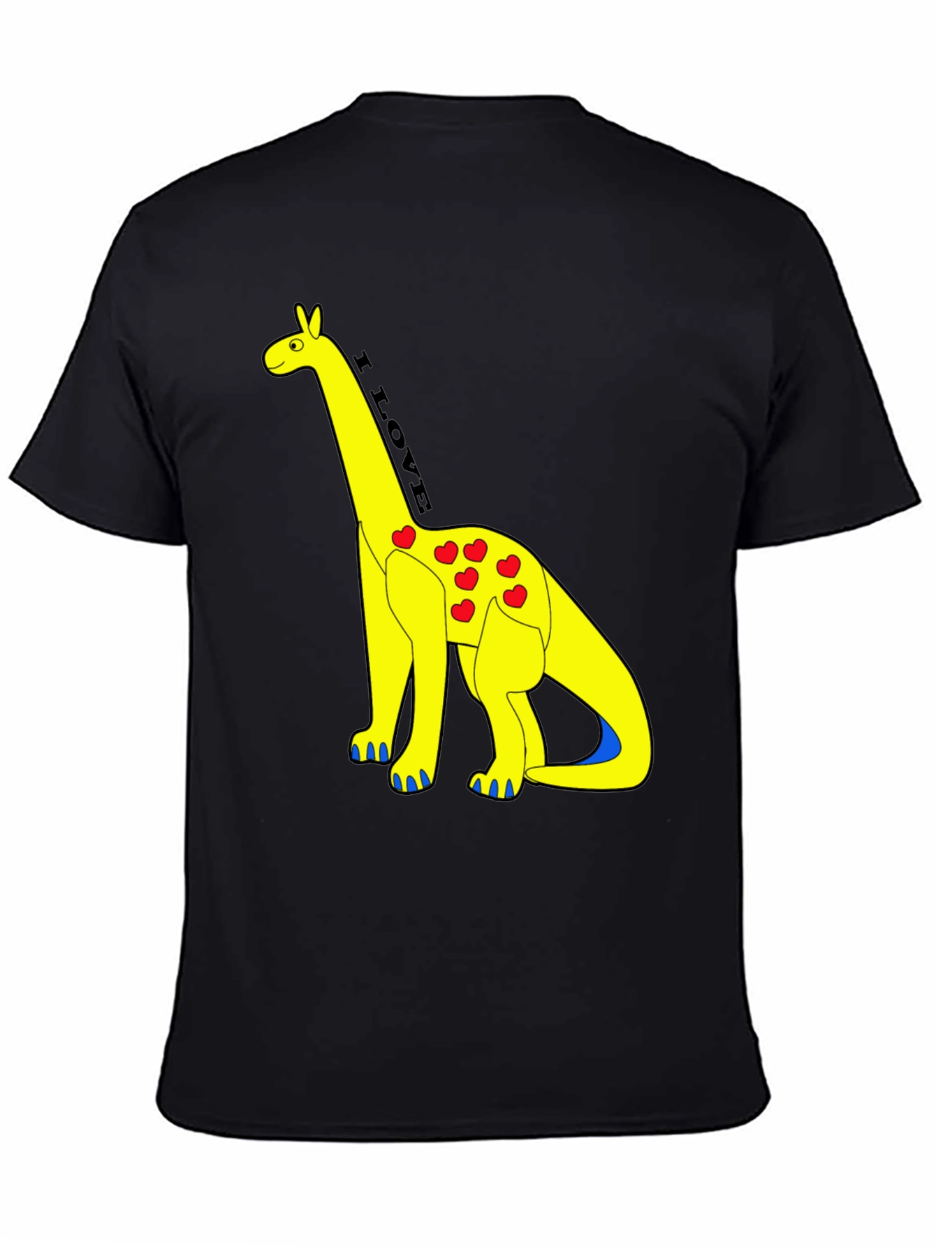 I Love Dinos T-Shirt - Yellow Dino with Hearts