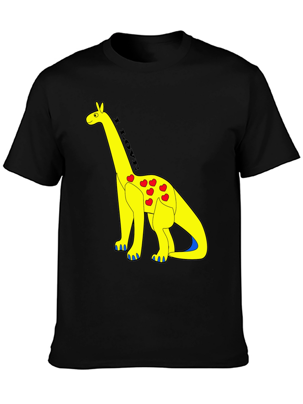 I Love Dinos T-Shirt - Yellow Dino with Hearts