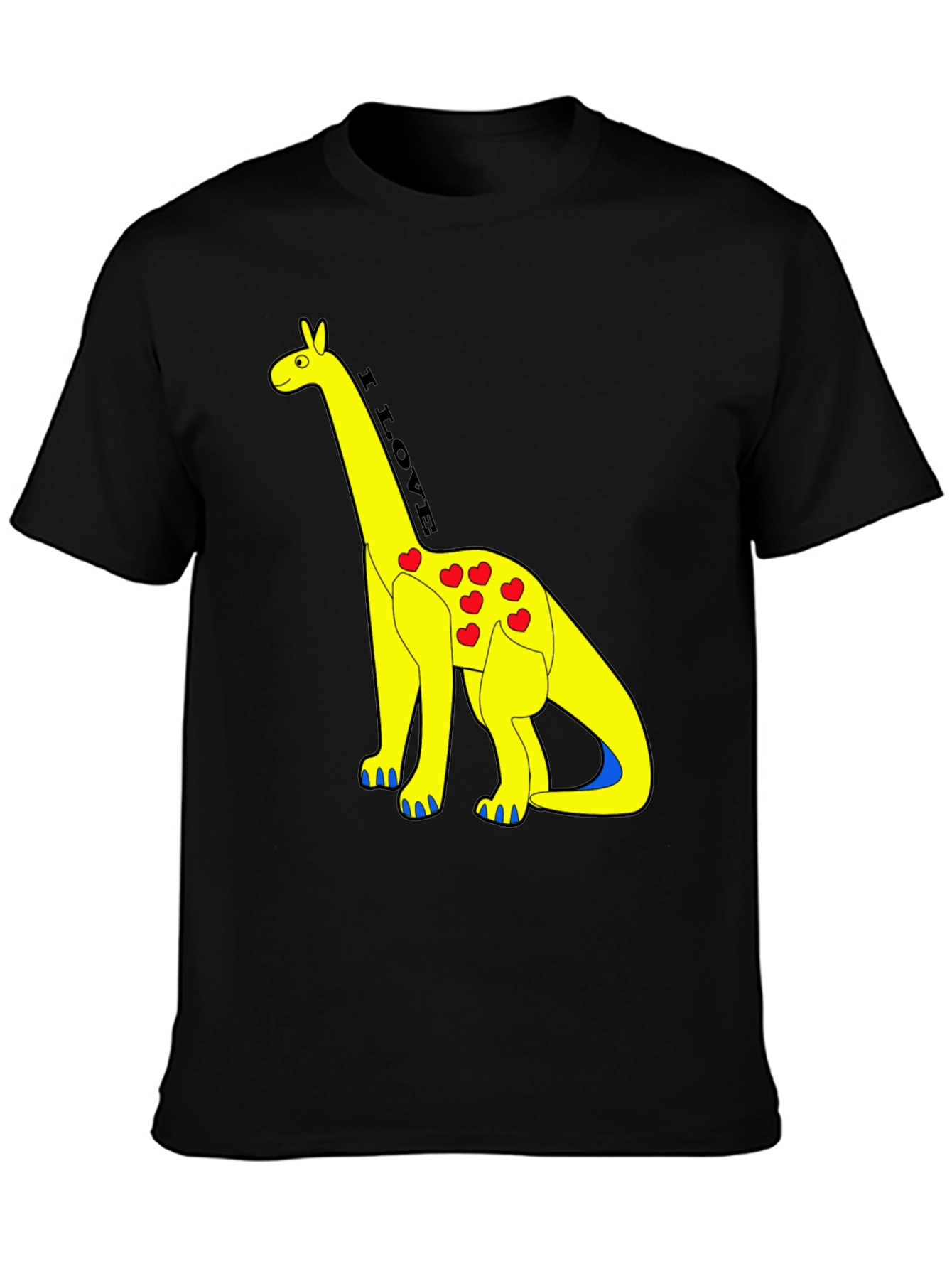 I Love Dinos T-Shirt - Yellow Dino with Hearts