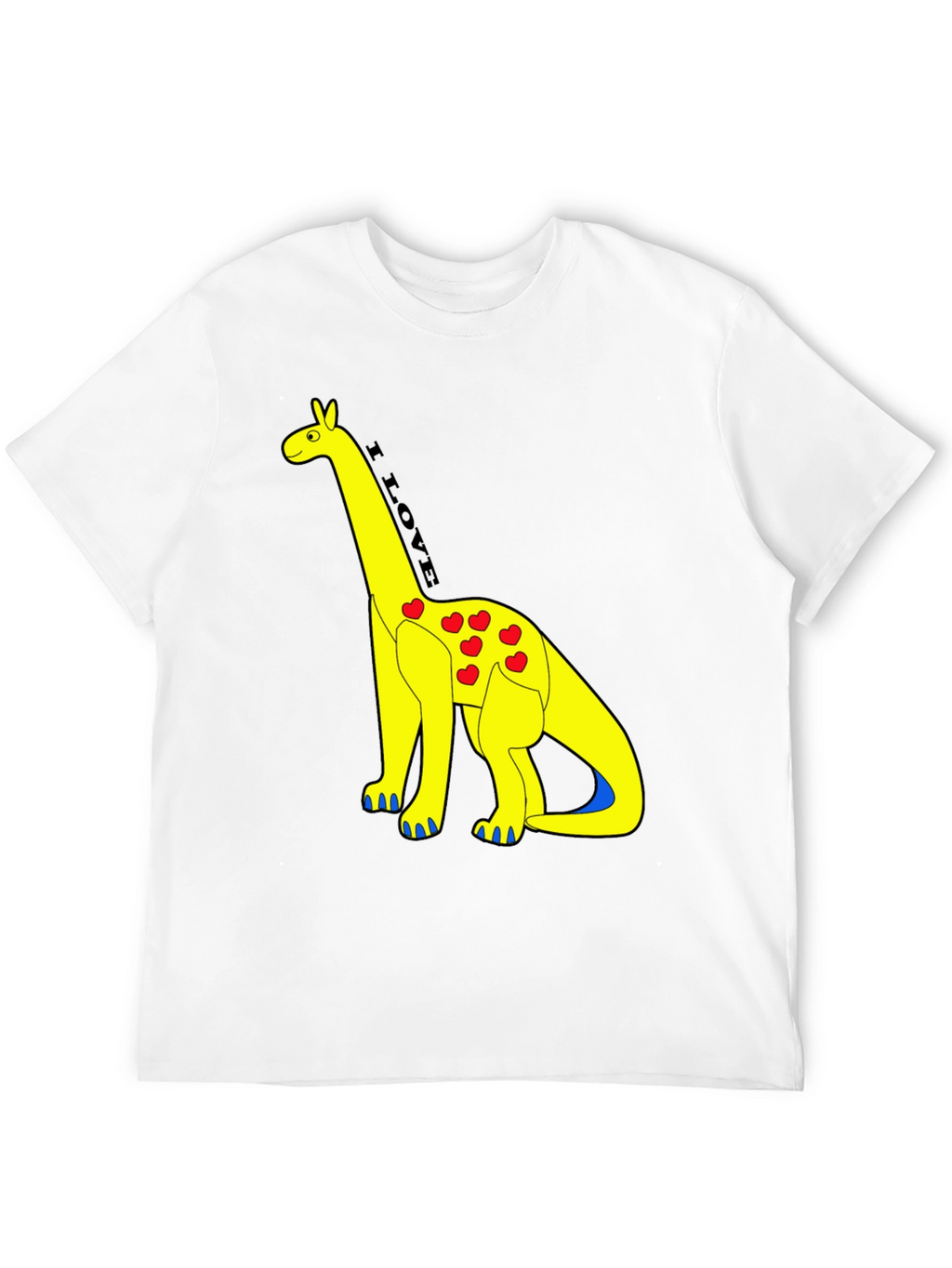 I Love Dinos T-Shirt - Yellow Dino with Hearts