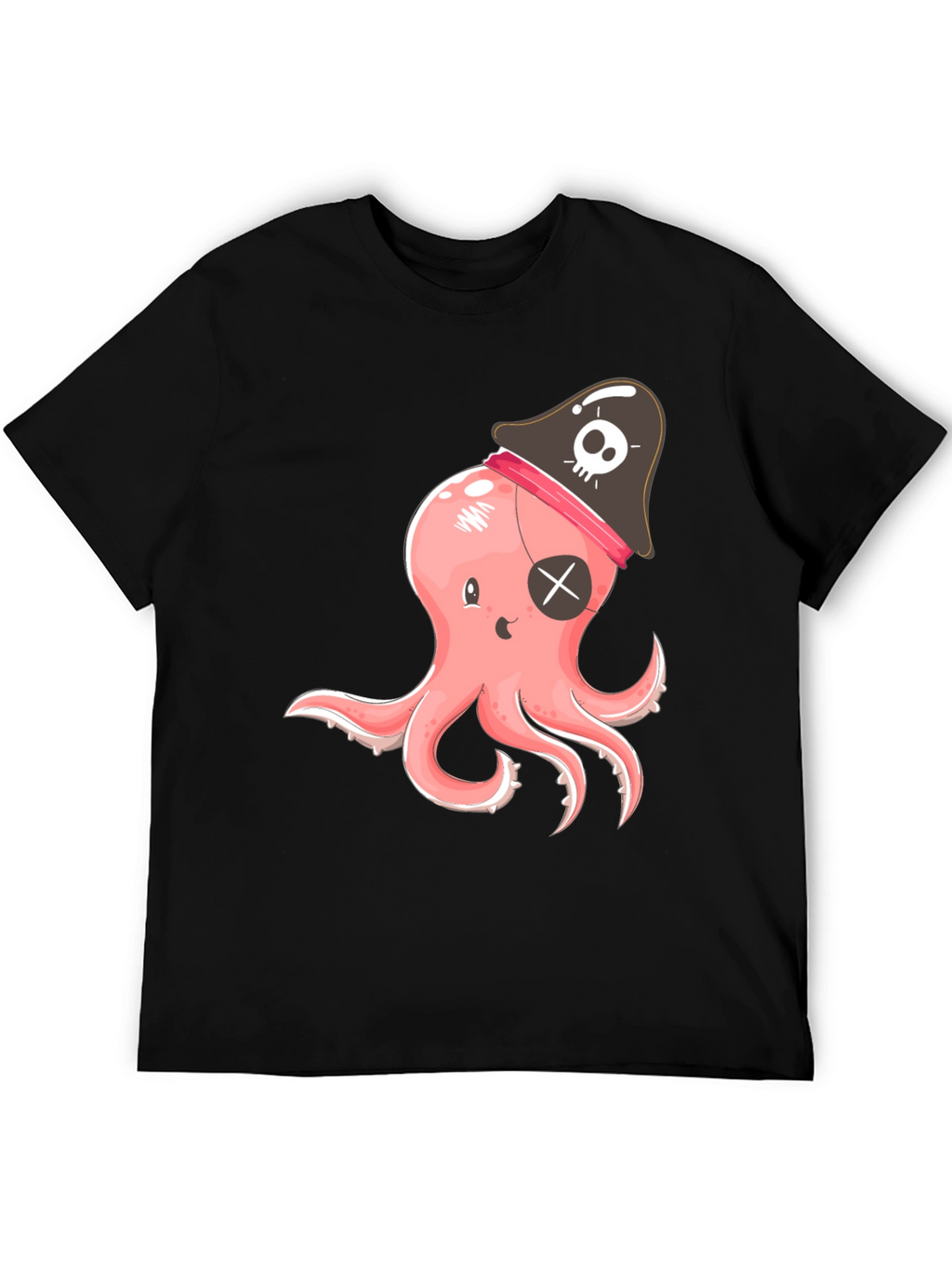 Pirate Octopus Graphic T-Shirt - Black Cotton Tee
