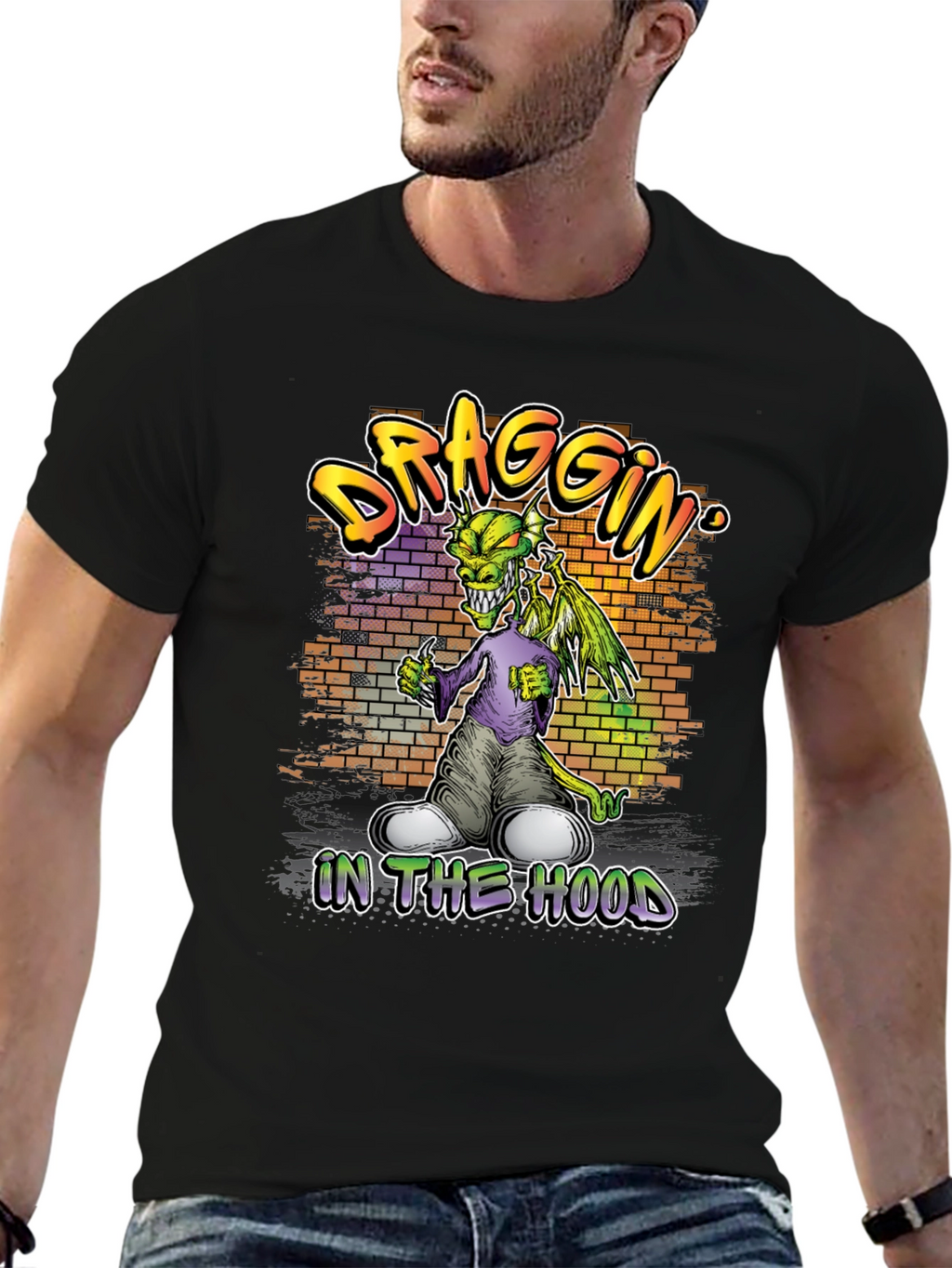 Draggin In The Hood Graphic T-Shirt