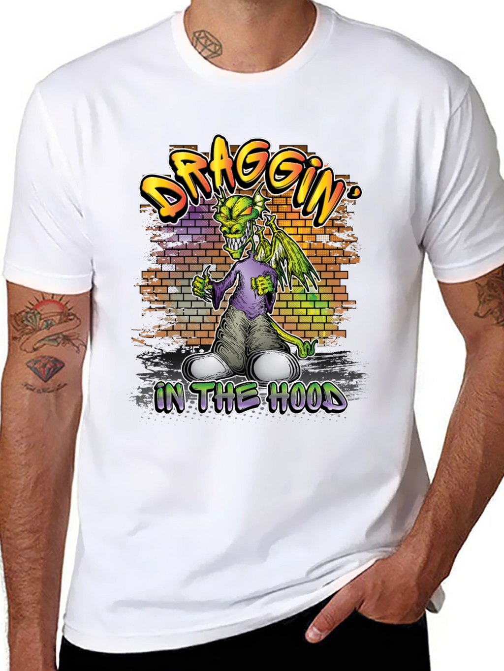 Draggin In The Hood Graphic T-Shirt