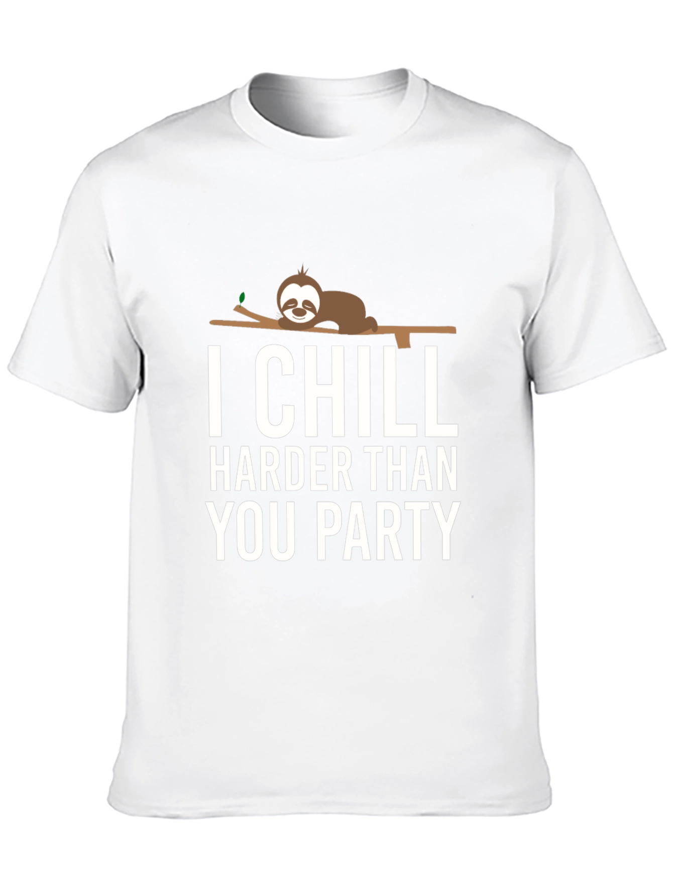 Chill Harder Sloth Graphic Tee - Relaxed Fit Black T-Shirt