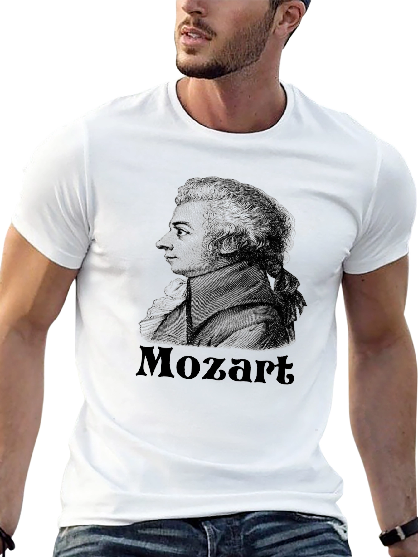 Mozart Graphic Print Black T-Shirt