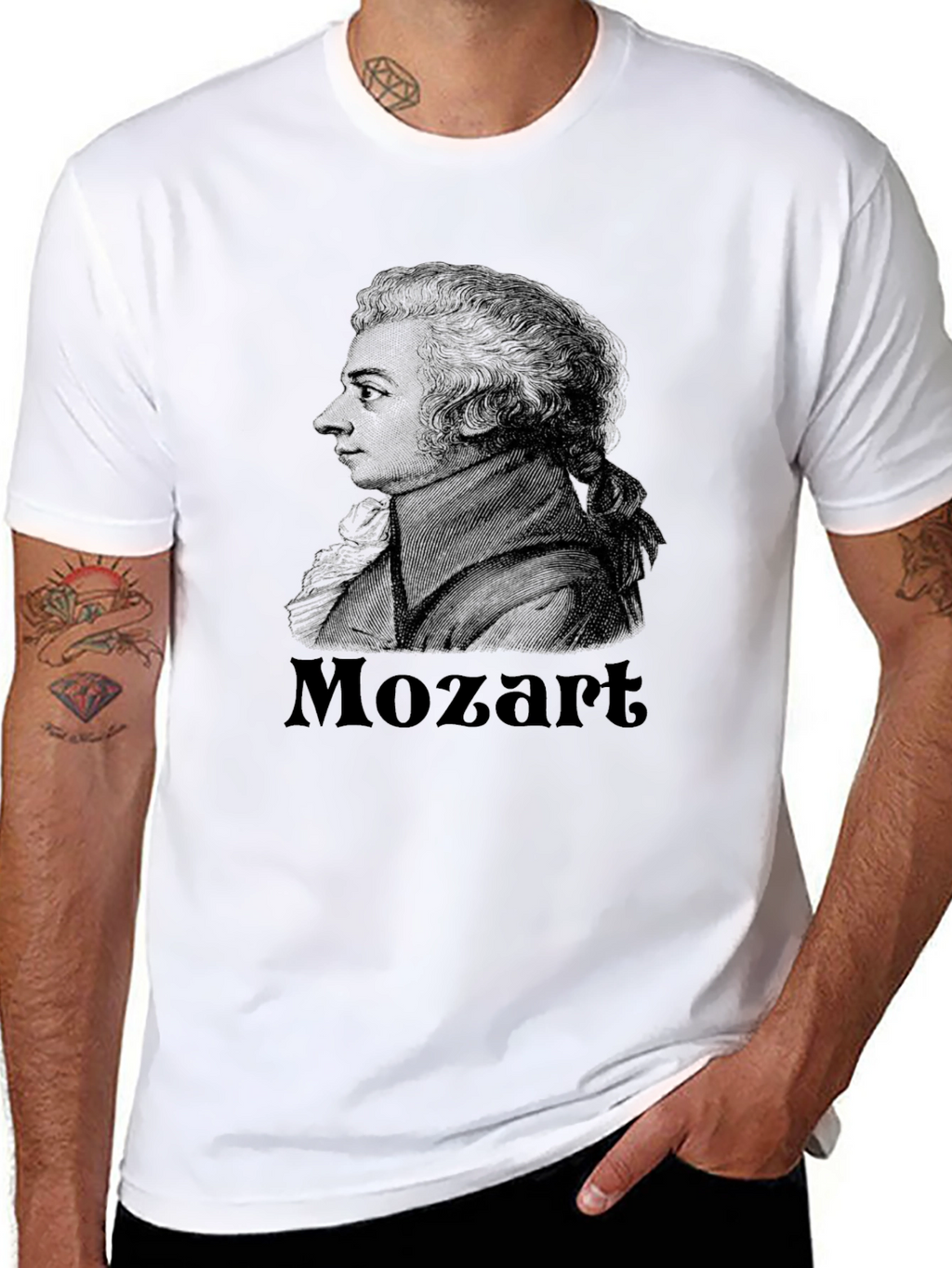 Mozart Graphic Print Black T-Shirt