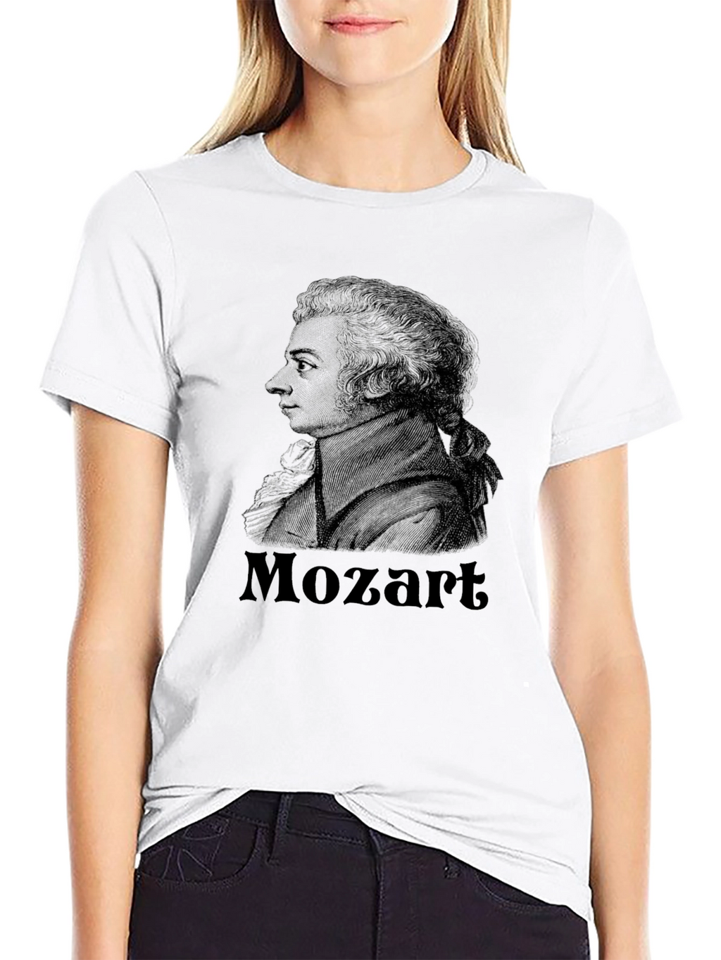 Mozart Graphic Print Black T-Shirt