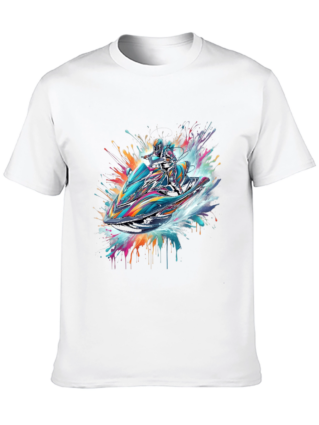 Jet Ski Rider Black T-Shirt - Vibrant Design