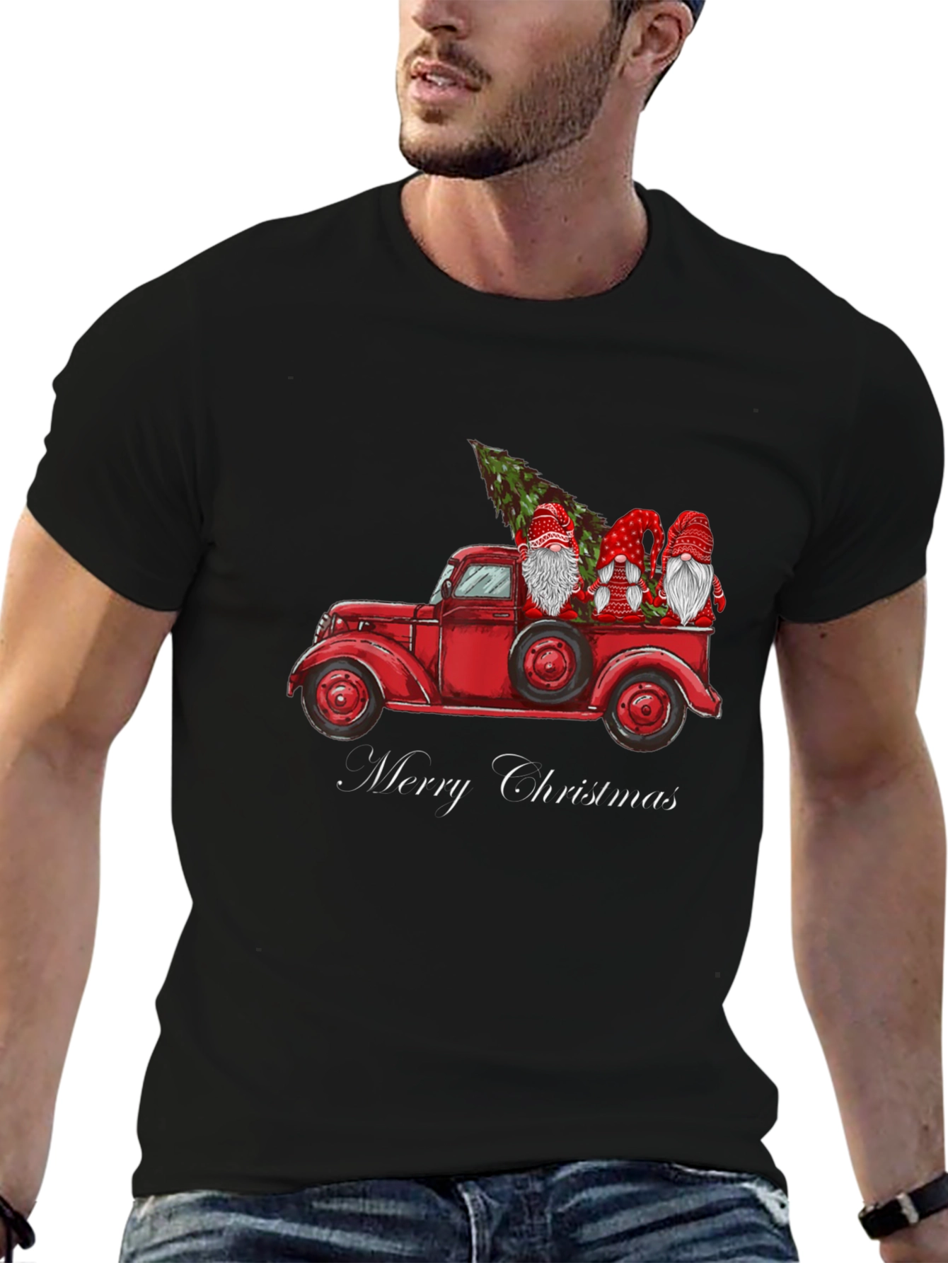 Merry Christmas Gnome Truck Tee