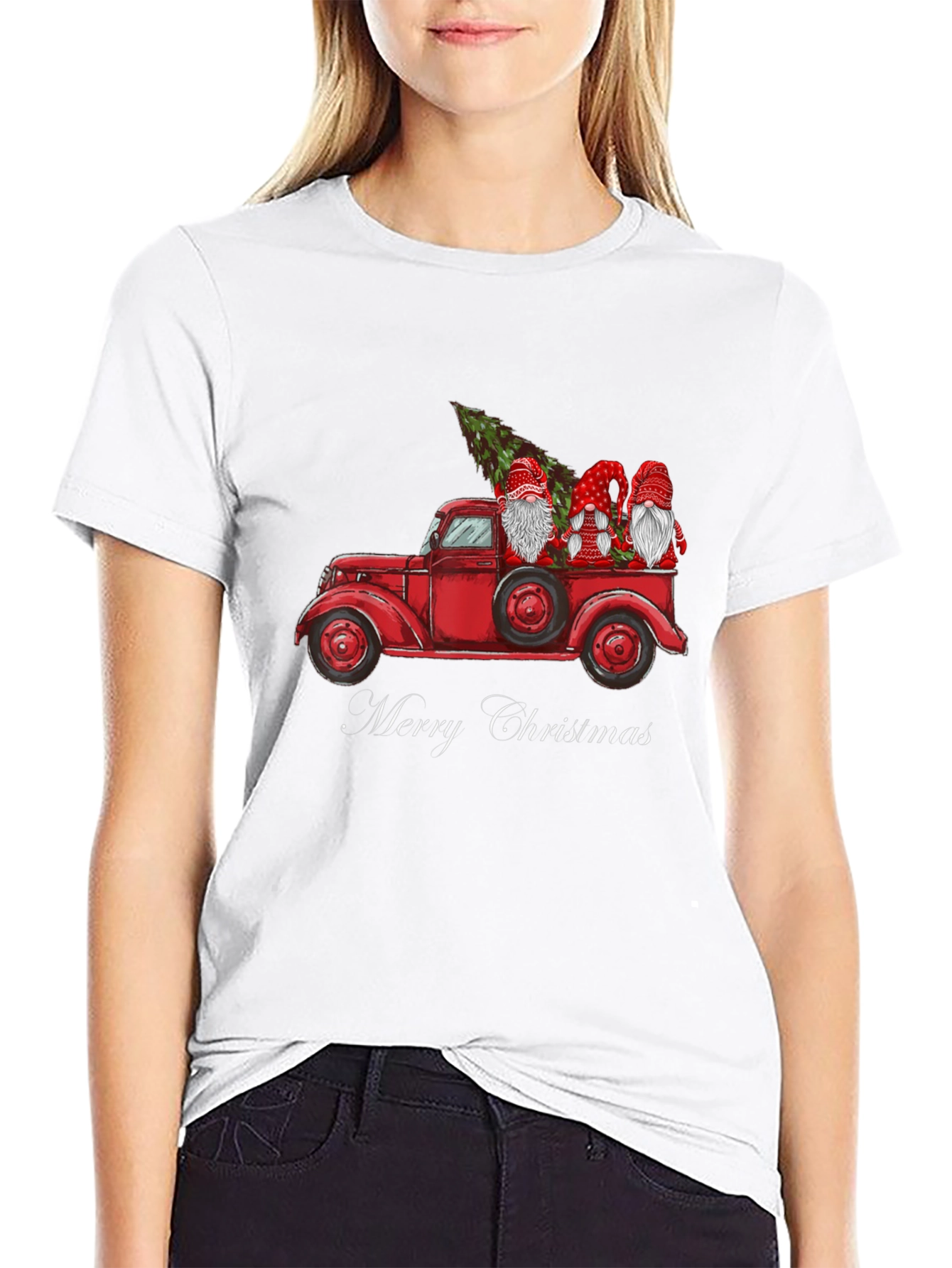 Merry Christmas Gnome Truck Tee