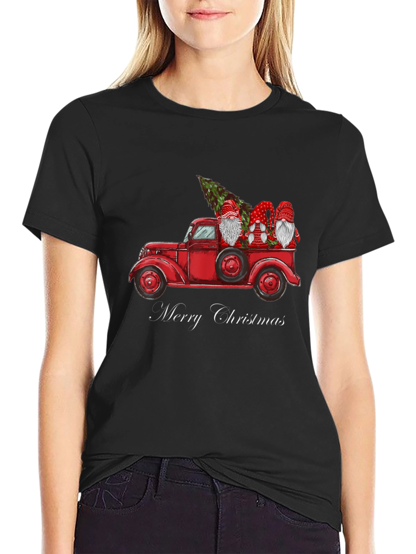 Merry Christmas Gnome Truck Tee